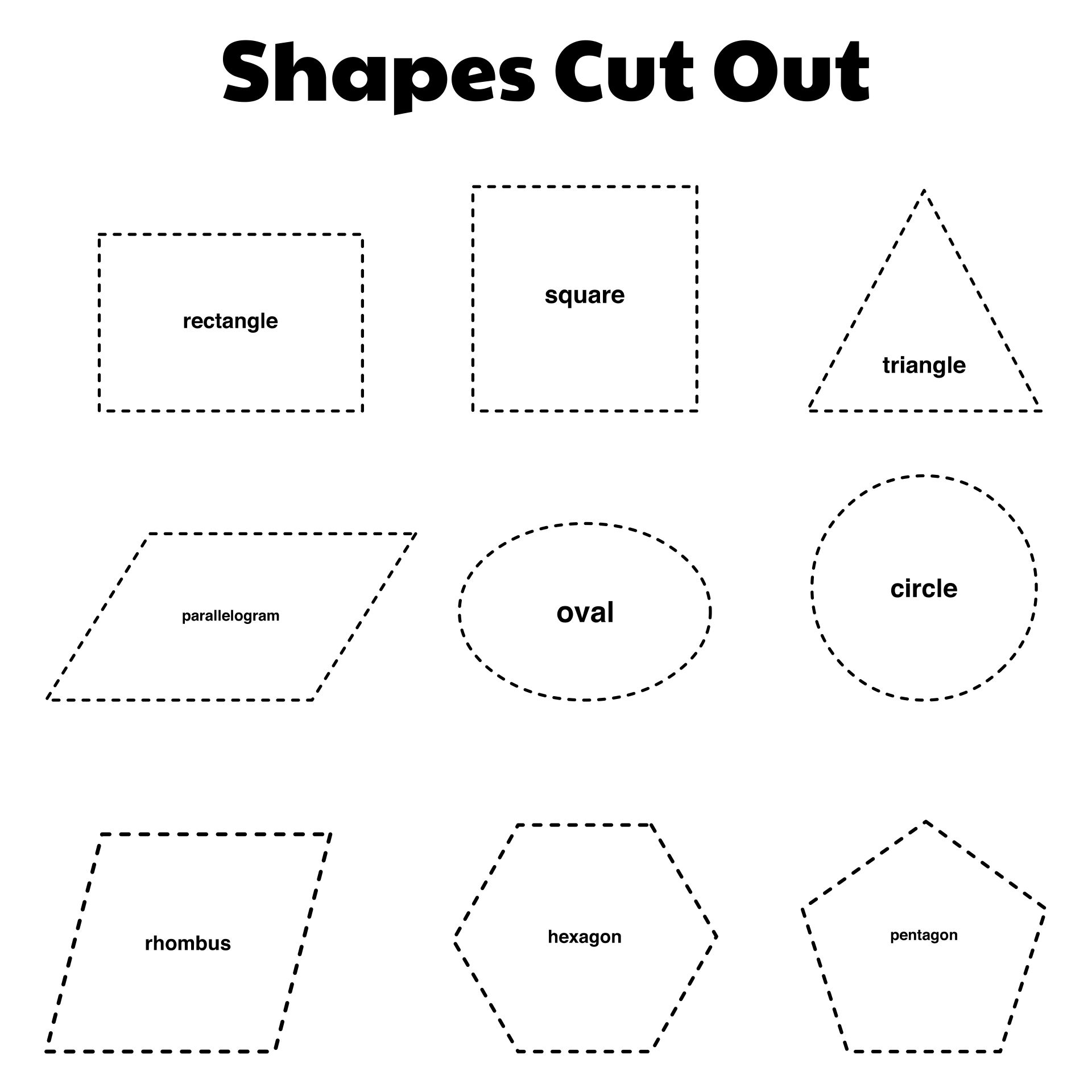 Cut Out Shapes For Kindergarten