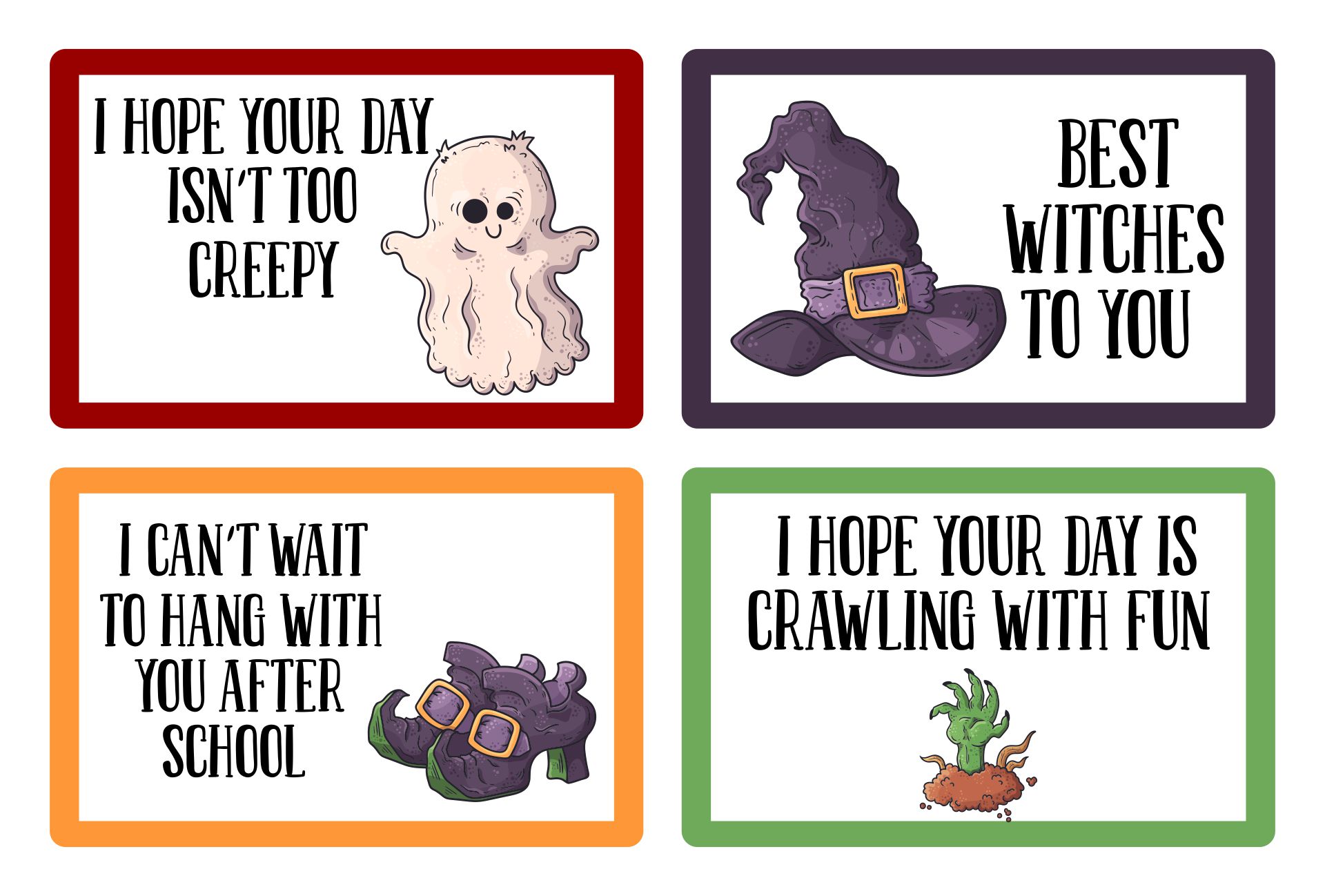 Cute Halloween Lunch Box Notes
