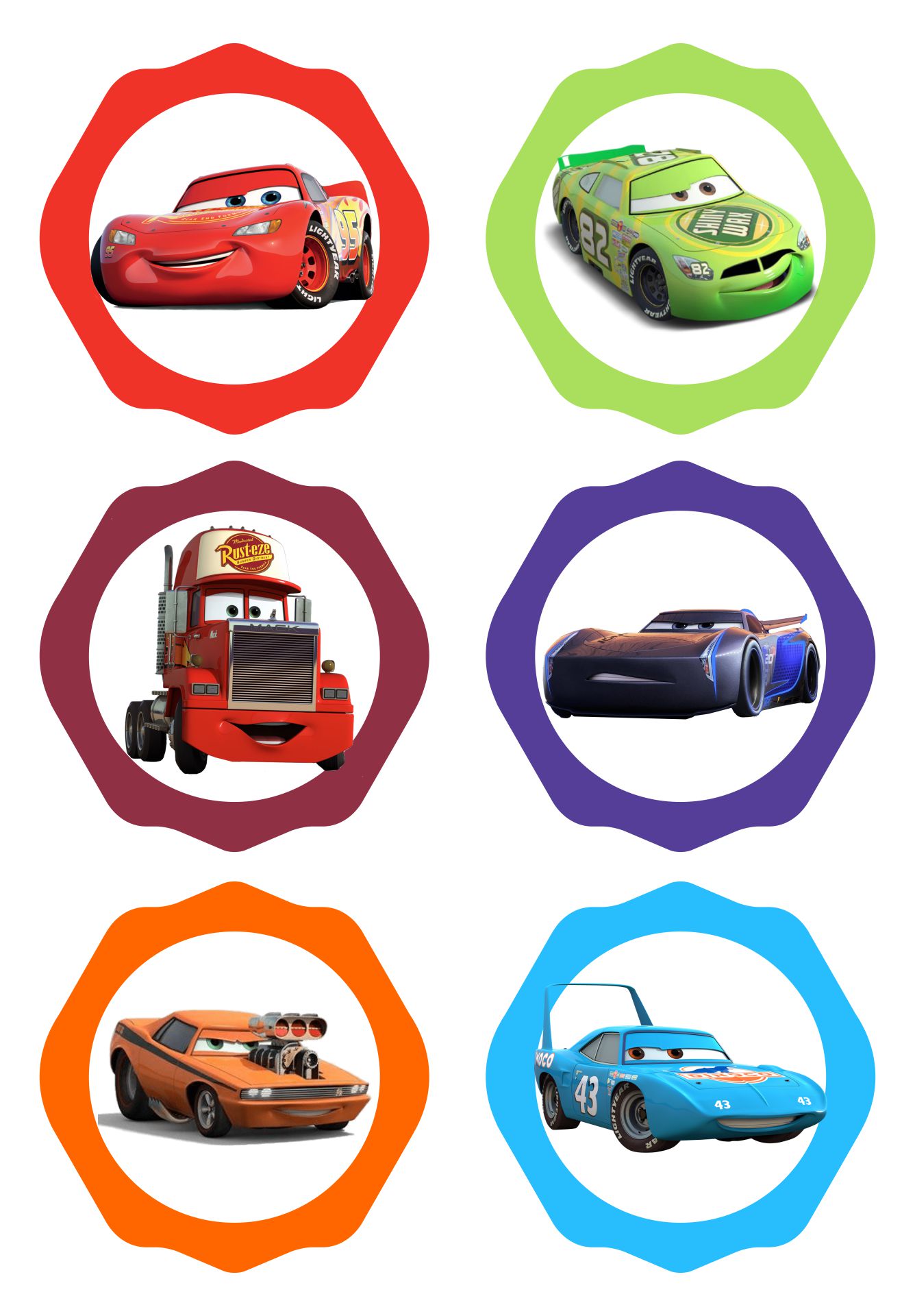 Disney Cars Birthday Party Printables Cupcake Toppers