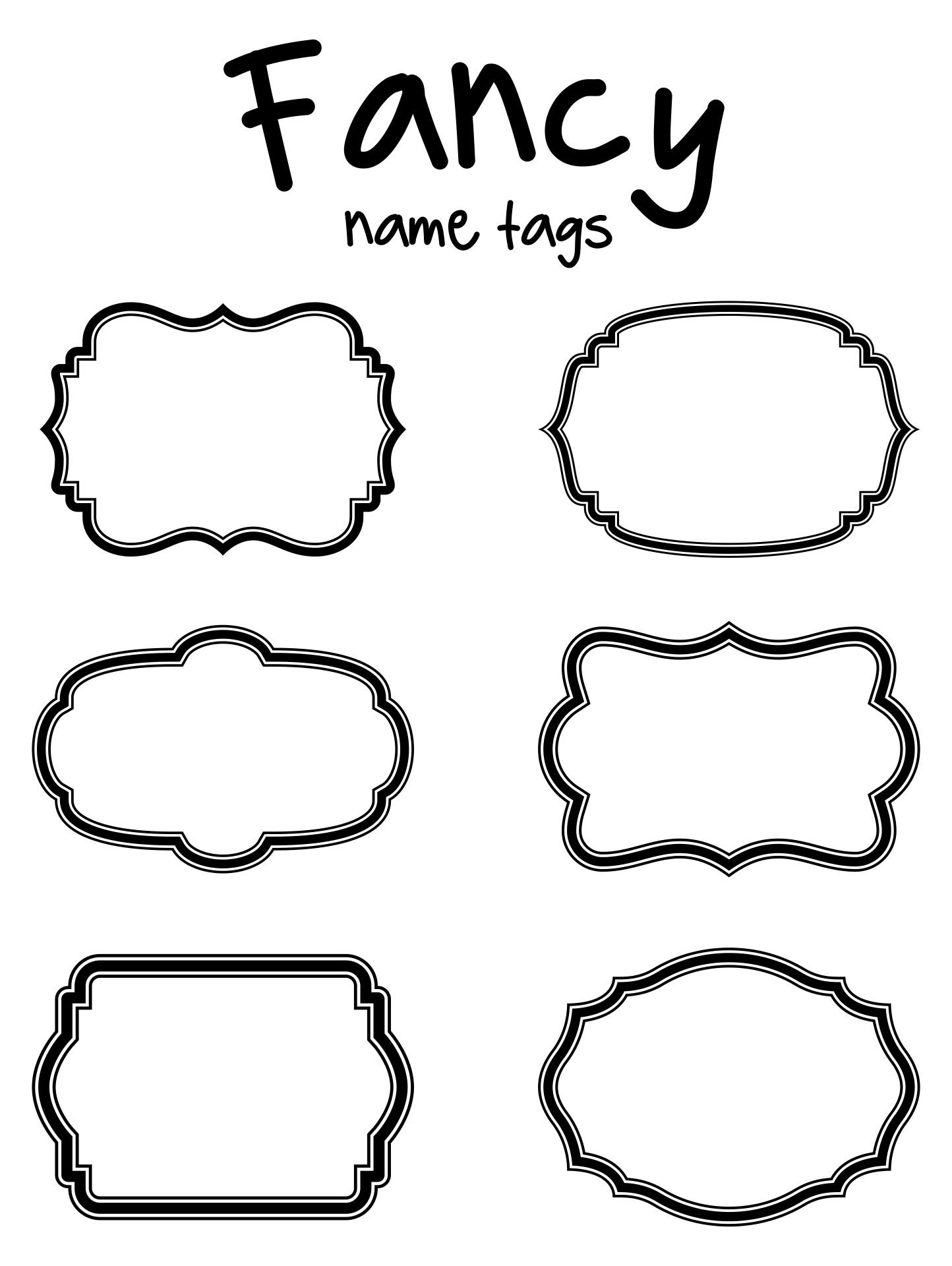 Fancy Name Labels Templates Printable