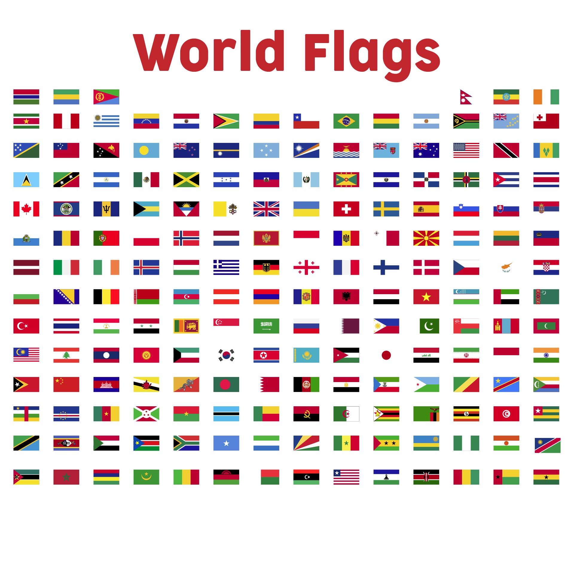 Flags Collection Of The World Clip Art All Countries