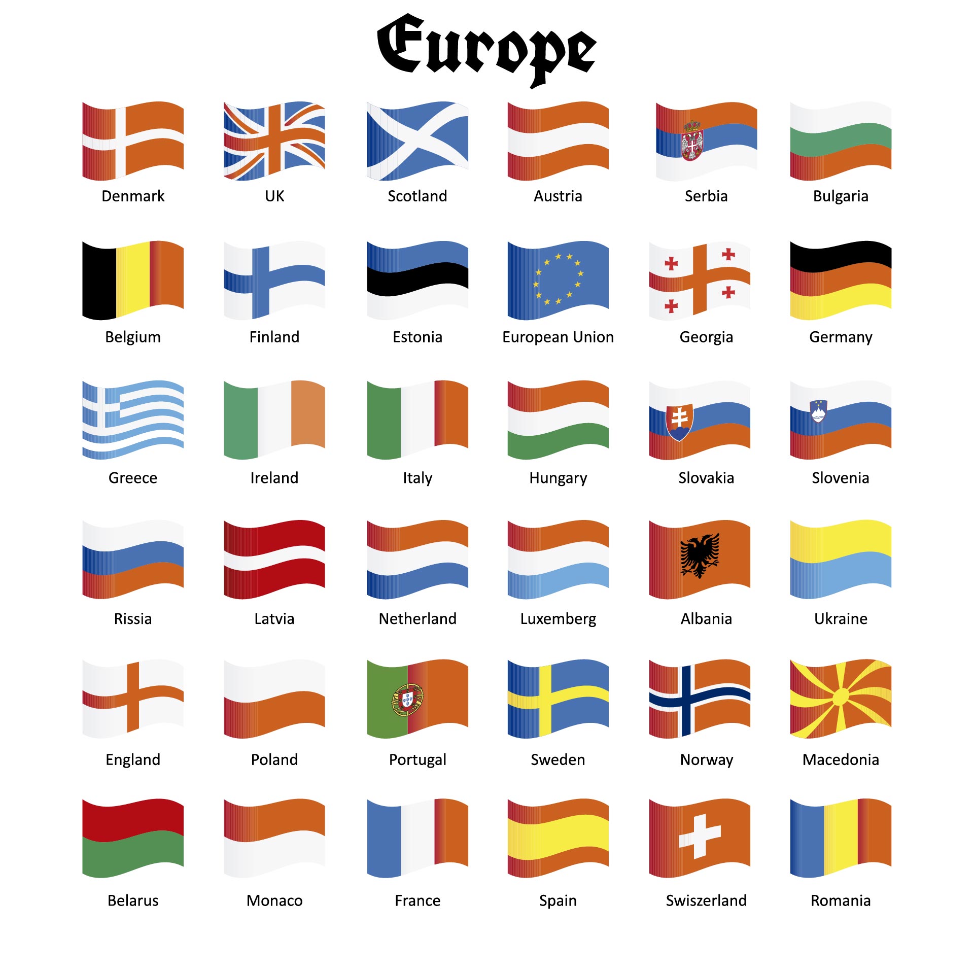 Printable Flags of the World Matching Game