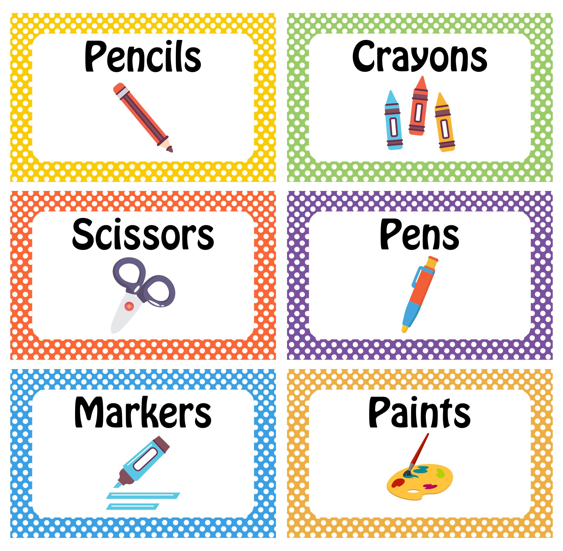 Free Classroom Labels With Pictures