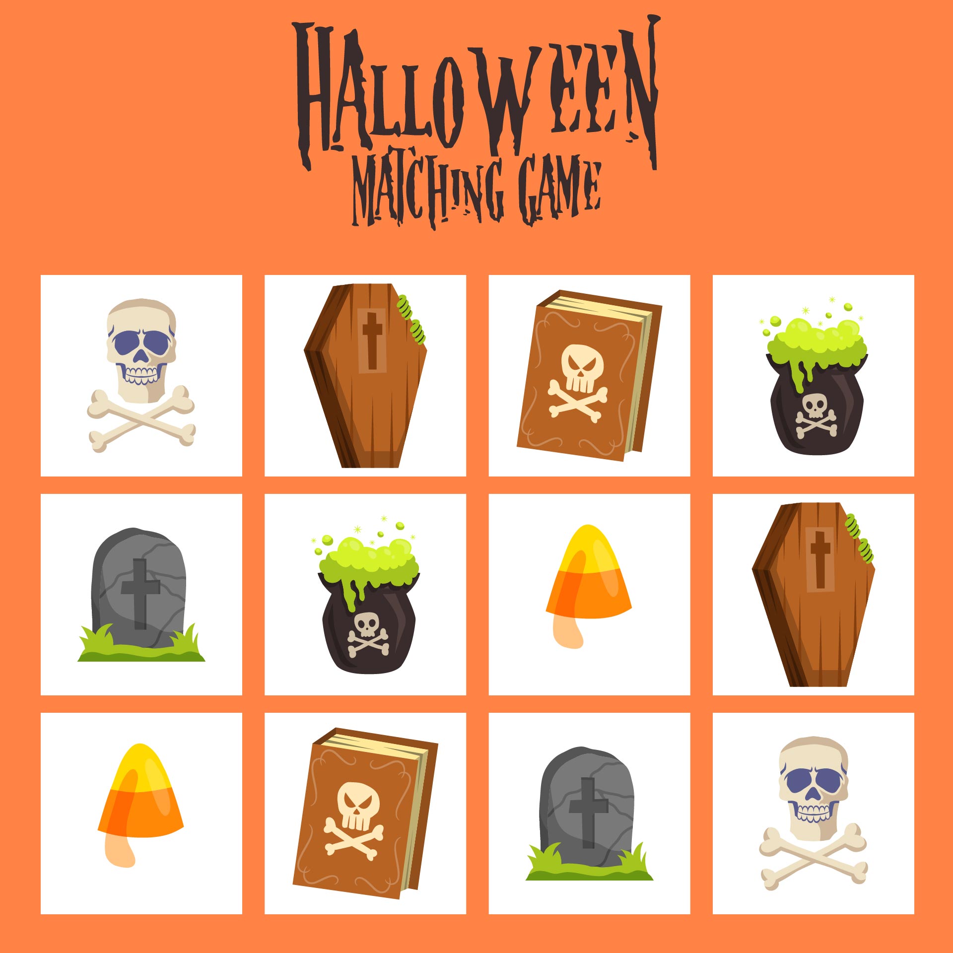 Free Halloween Matching Game For Kids Printables