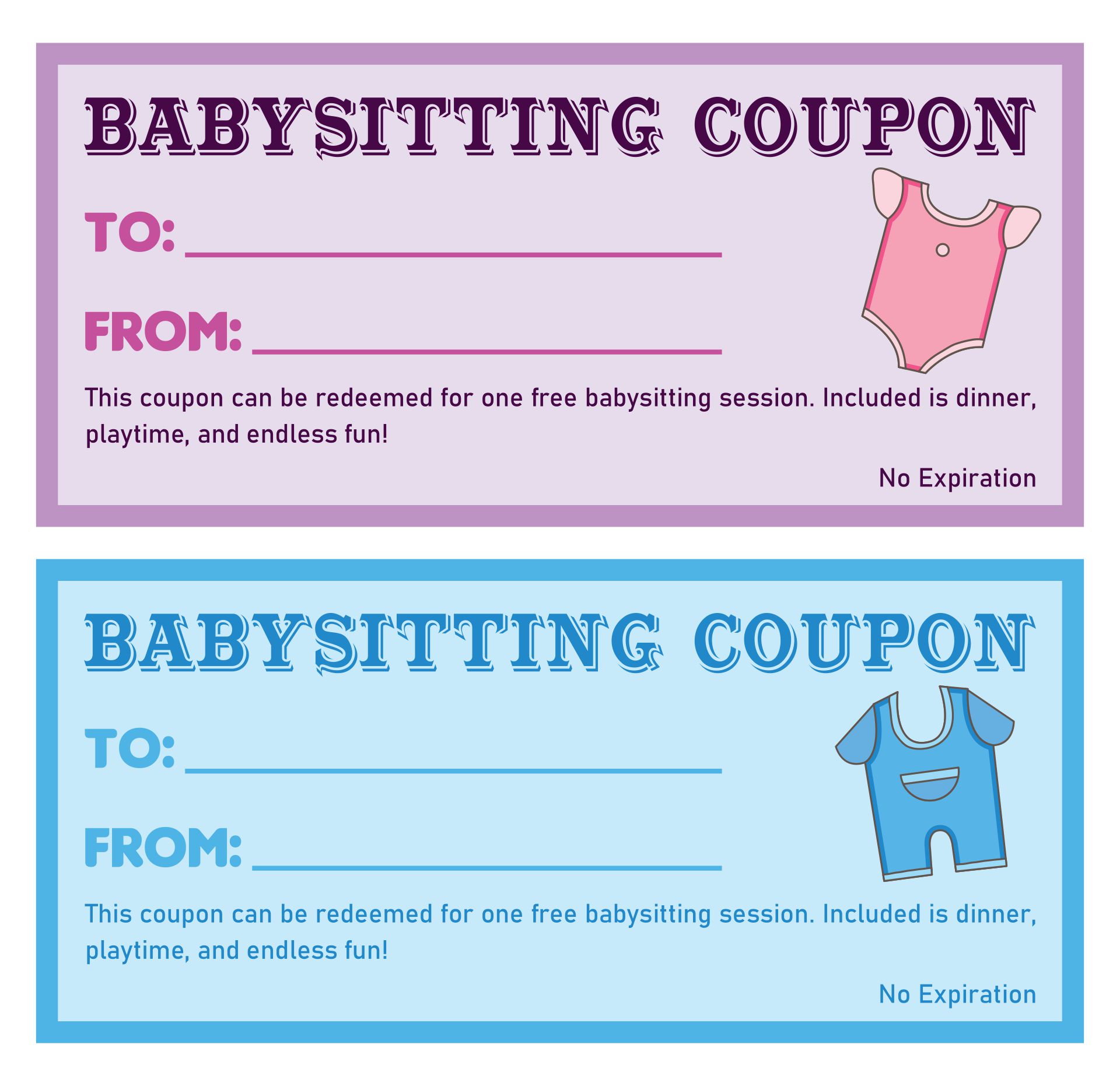 Printable Babysitting Coupon Template