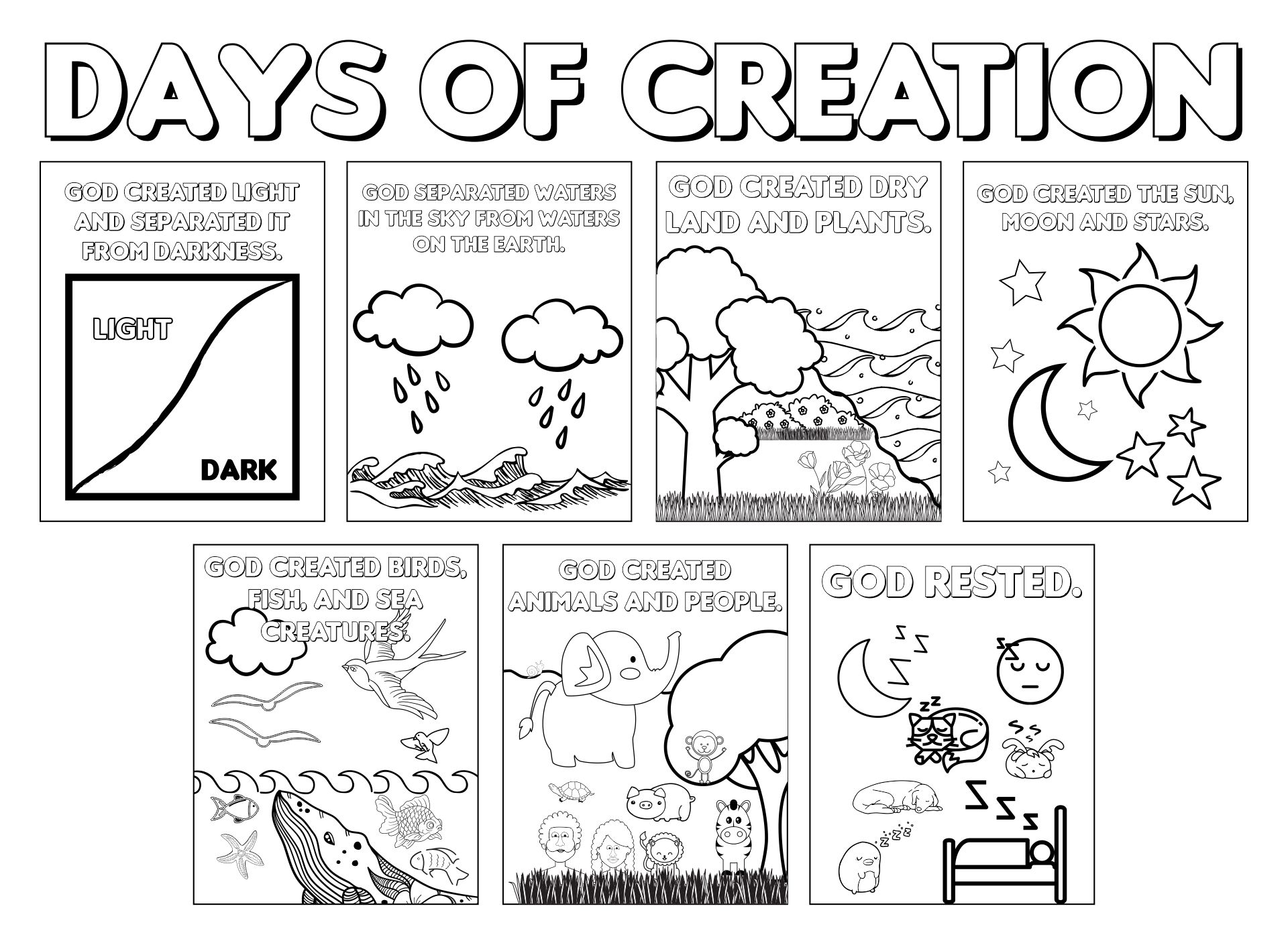 Free Printable Coloring Pages Of Creation Story