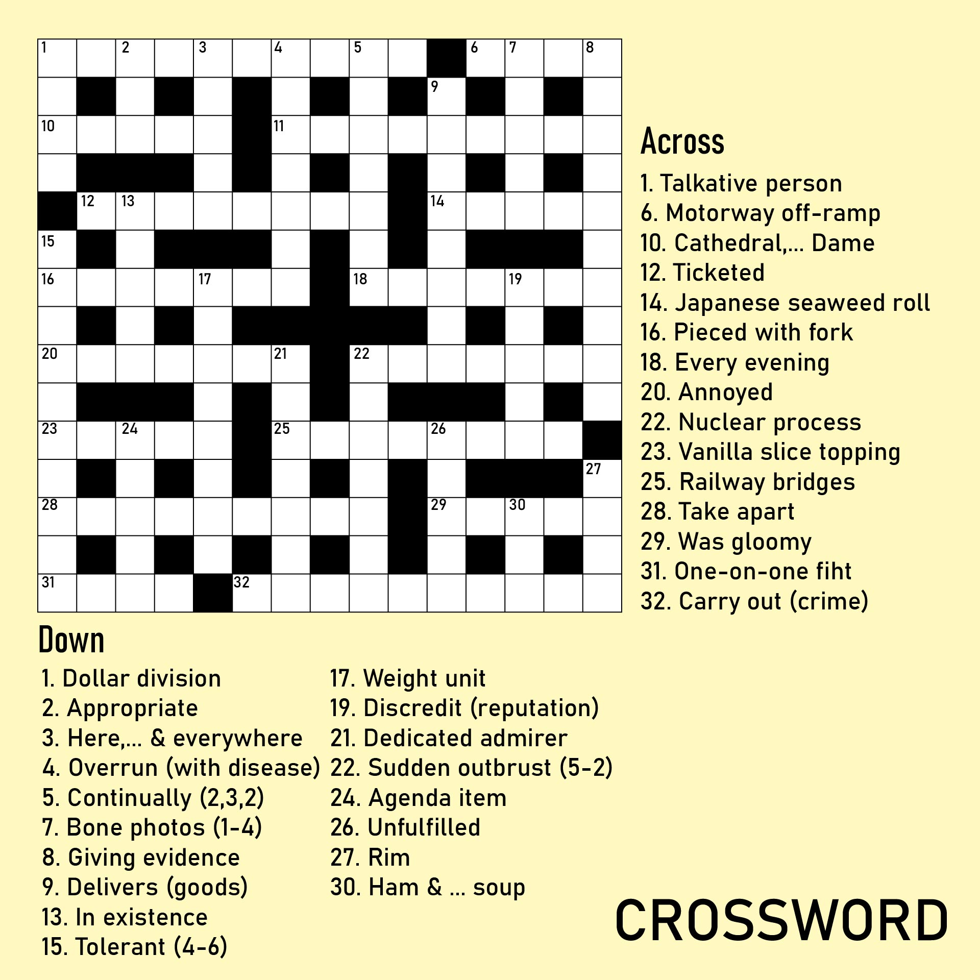 Free Printable Crossword Puzzles For Adults Easy