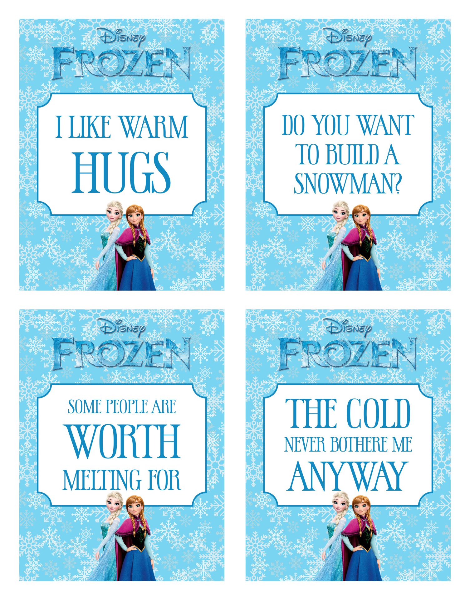 Frozen Food Quotes Printable Tags