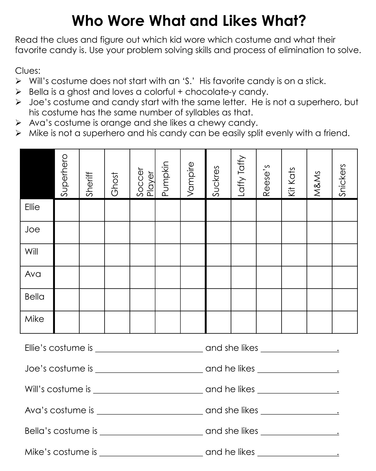 10 best halloween logic puzzles printable printablee com