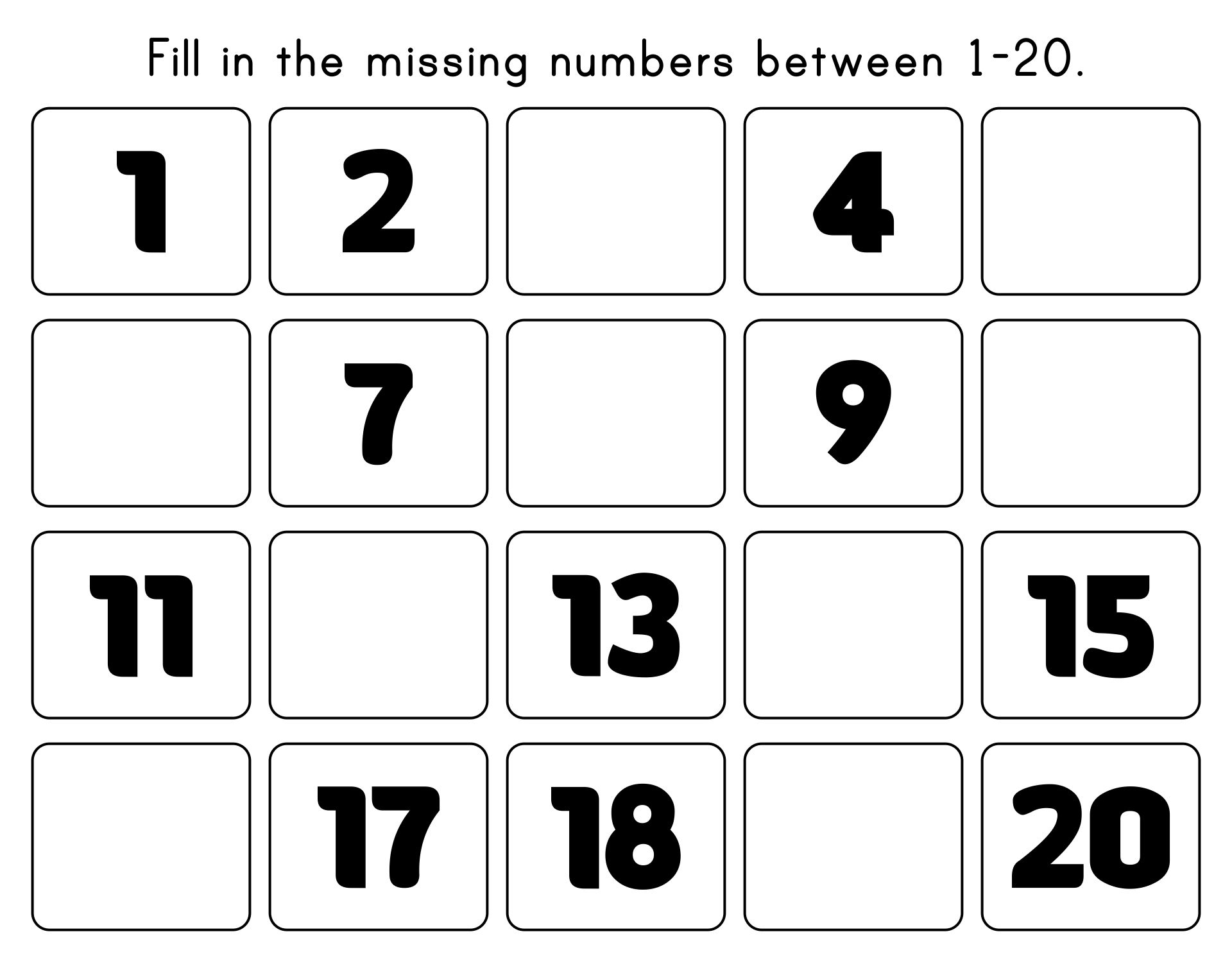 Kindergarten Printable Worksheets Writing Numbers To 20