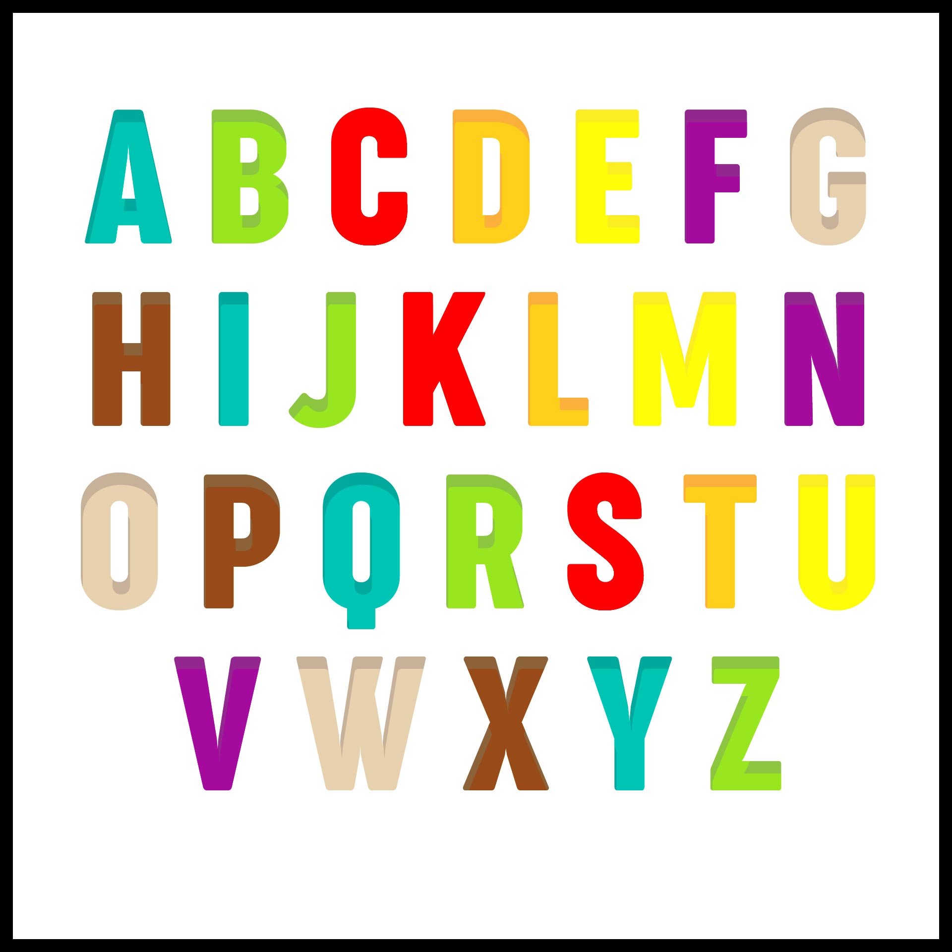 Large Flat Set Of Letters Of The Alphabet