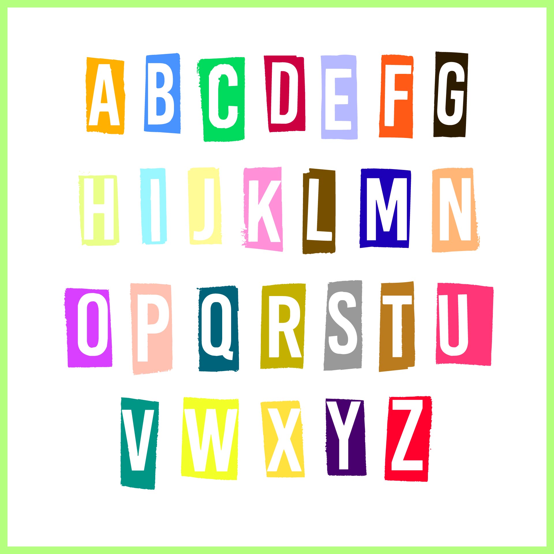 Large Printable Colored Alphabet Letters Printable