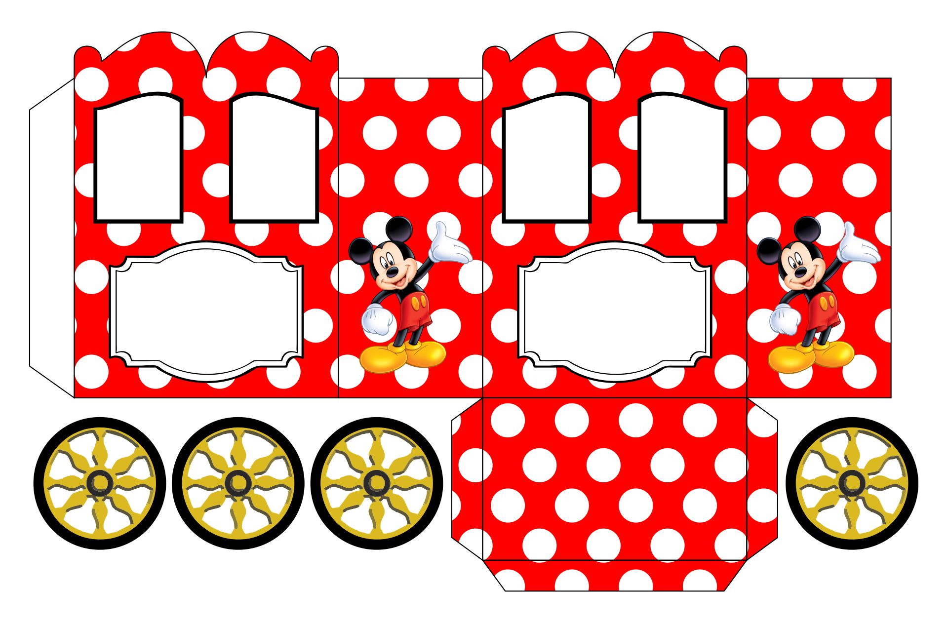 Mickey Mouse Princess Carriage Shaped Free Printable Box