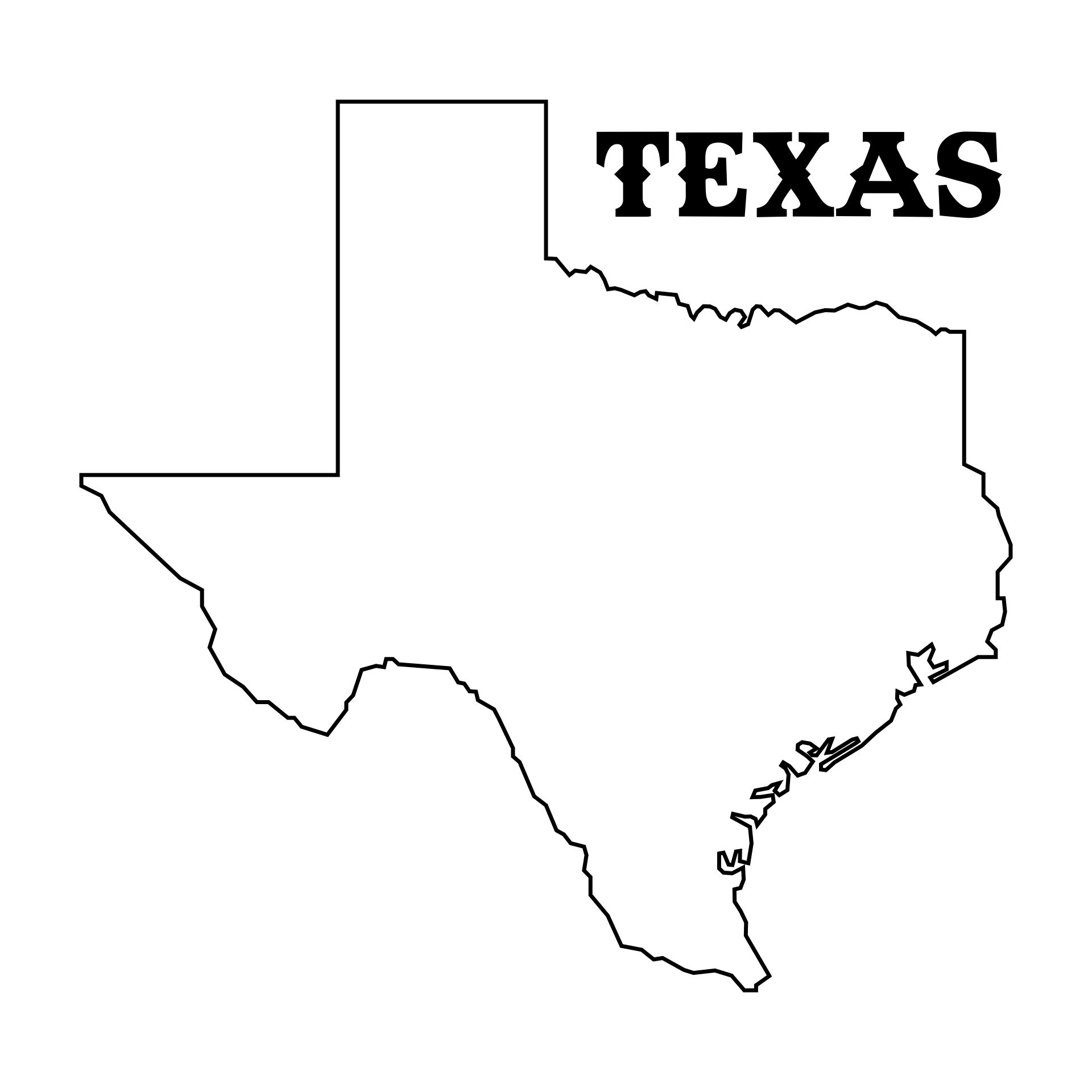 Outline Map Of Texas Printable