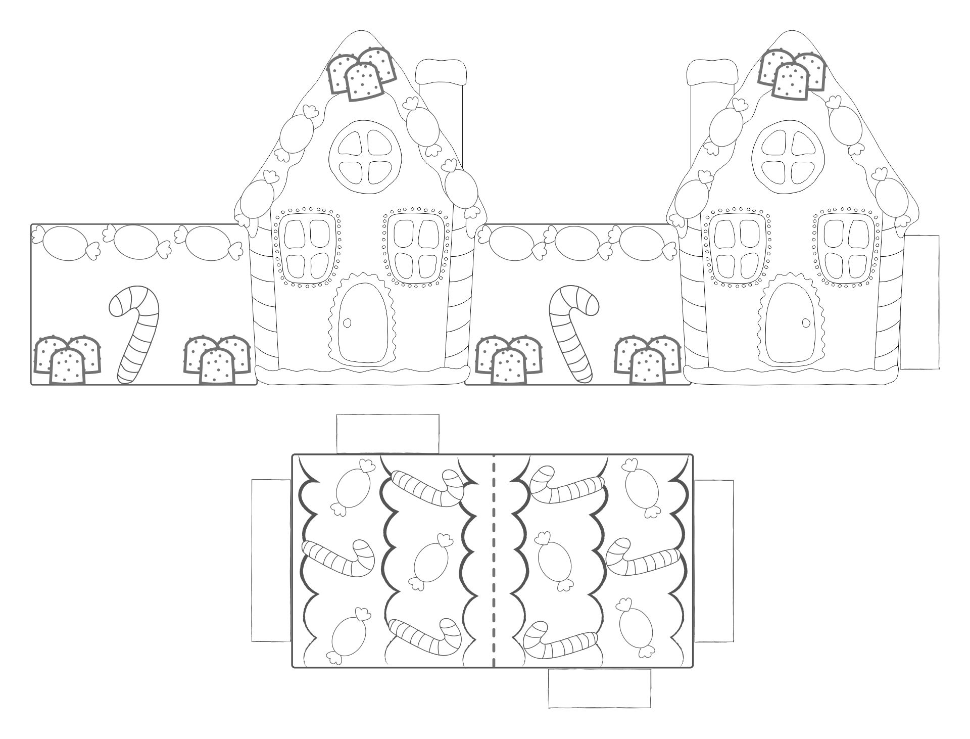 paper gingerbread house template printable