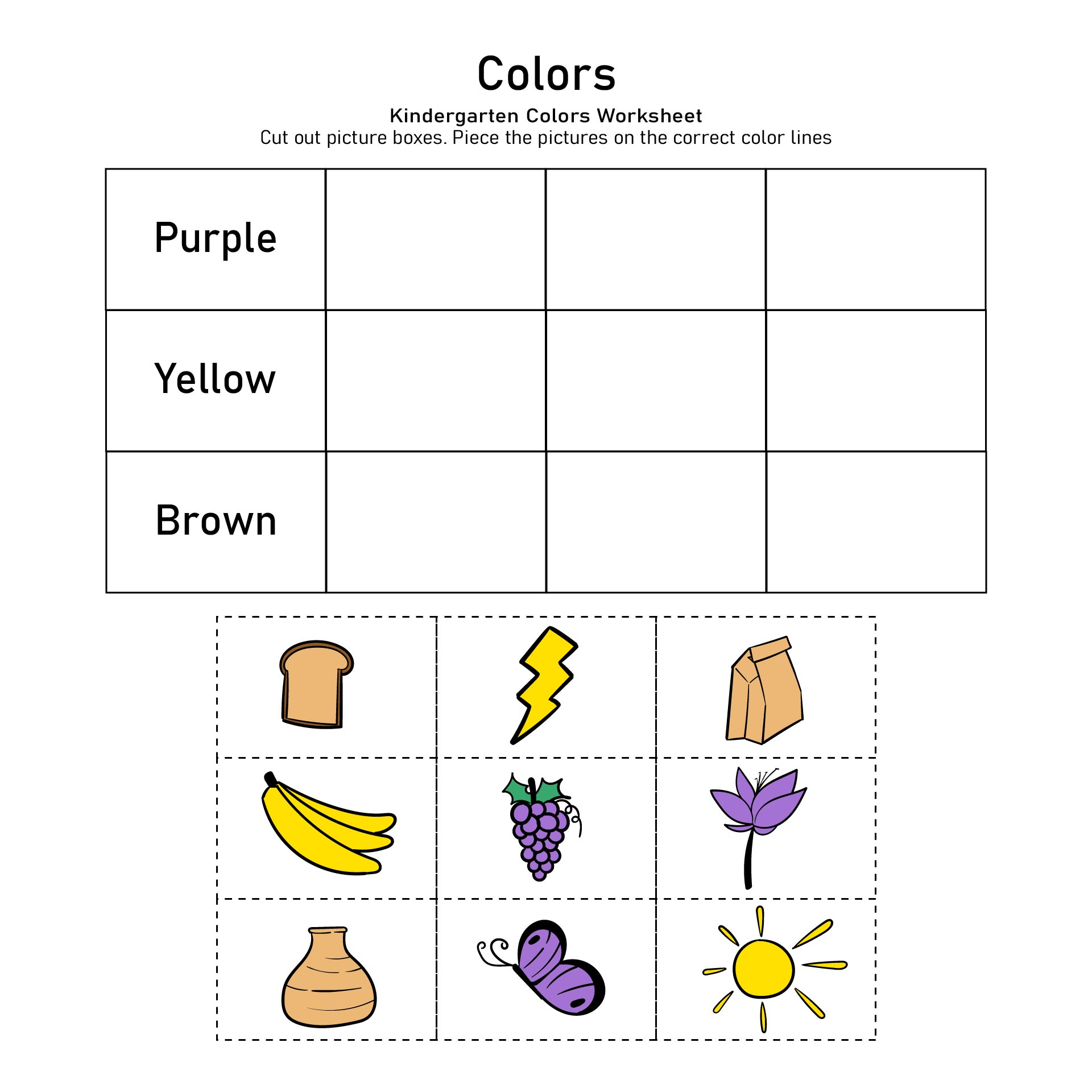 Preschool Worksheets Color Sorting Printable Activity