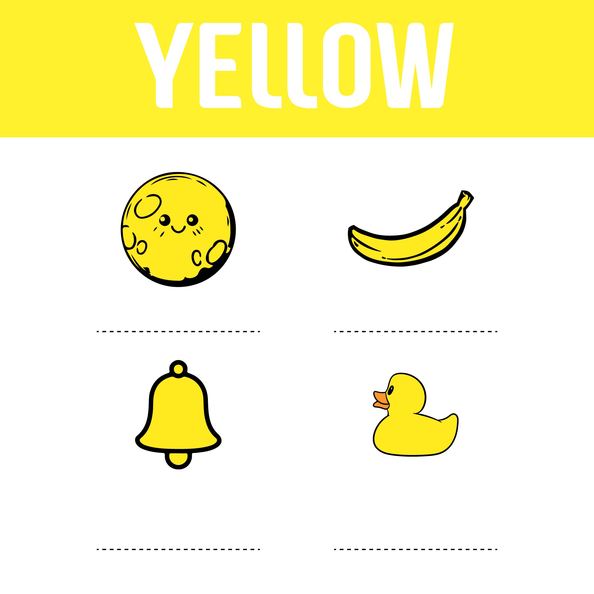 Primary Color Practice Yellow Worksheet