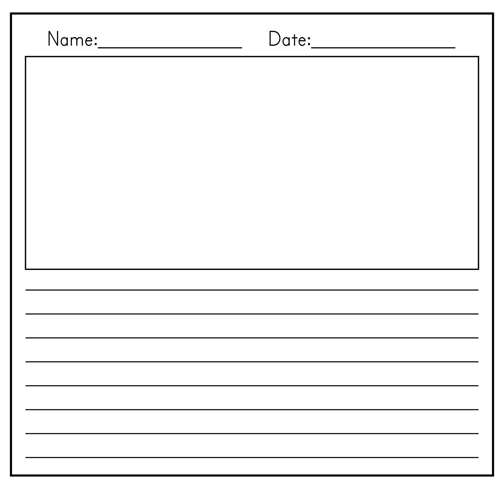 Primary Writing Paper With Picture Boxes And Without Multiple Levels