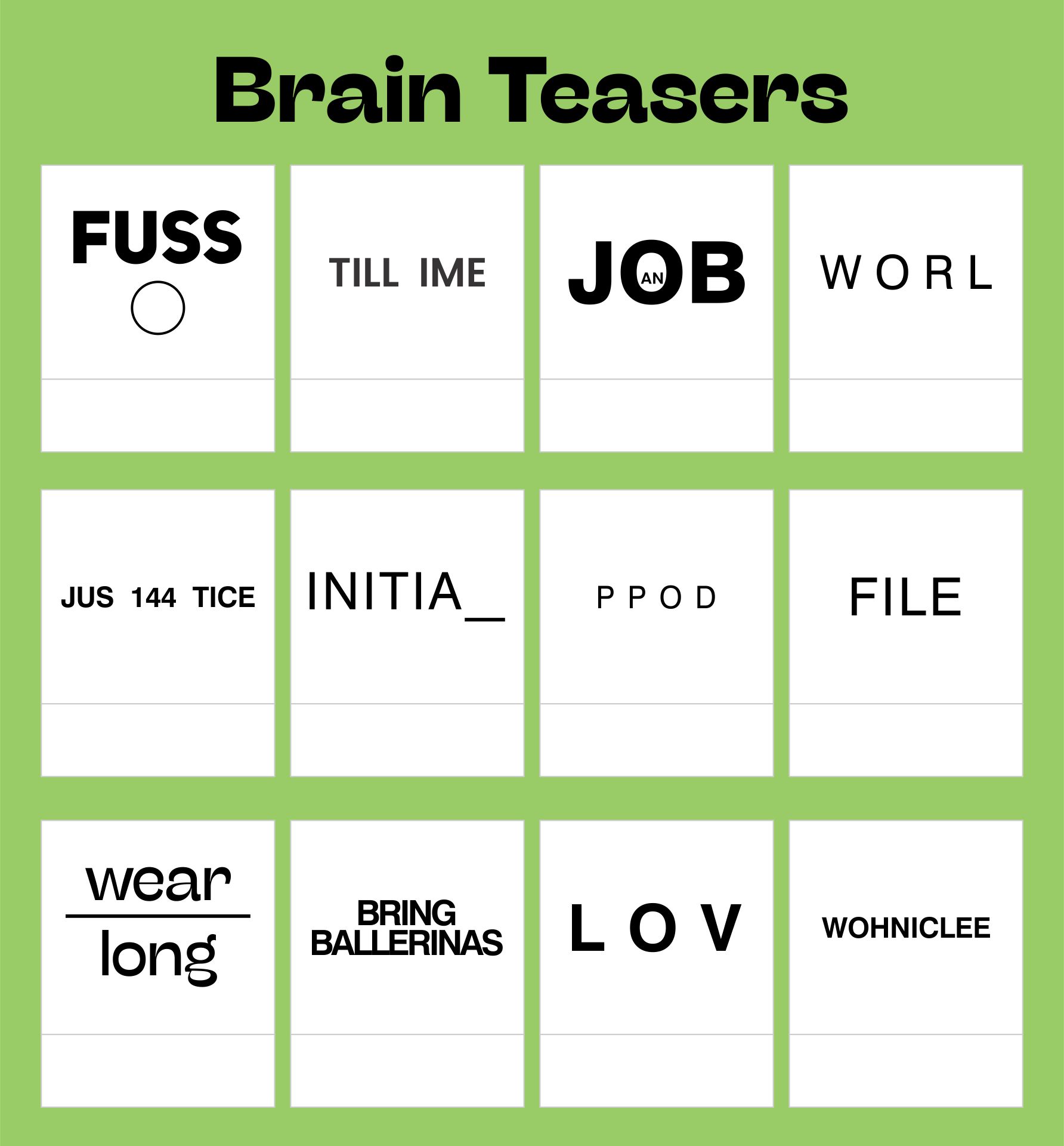 Printable Brain Teasers For Older Adults
