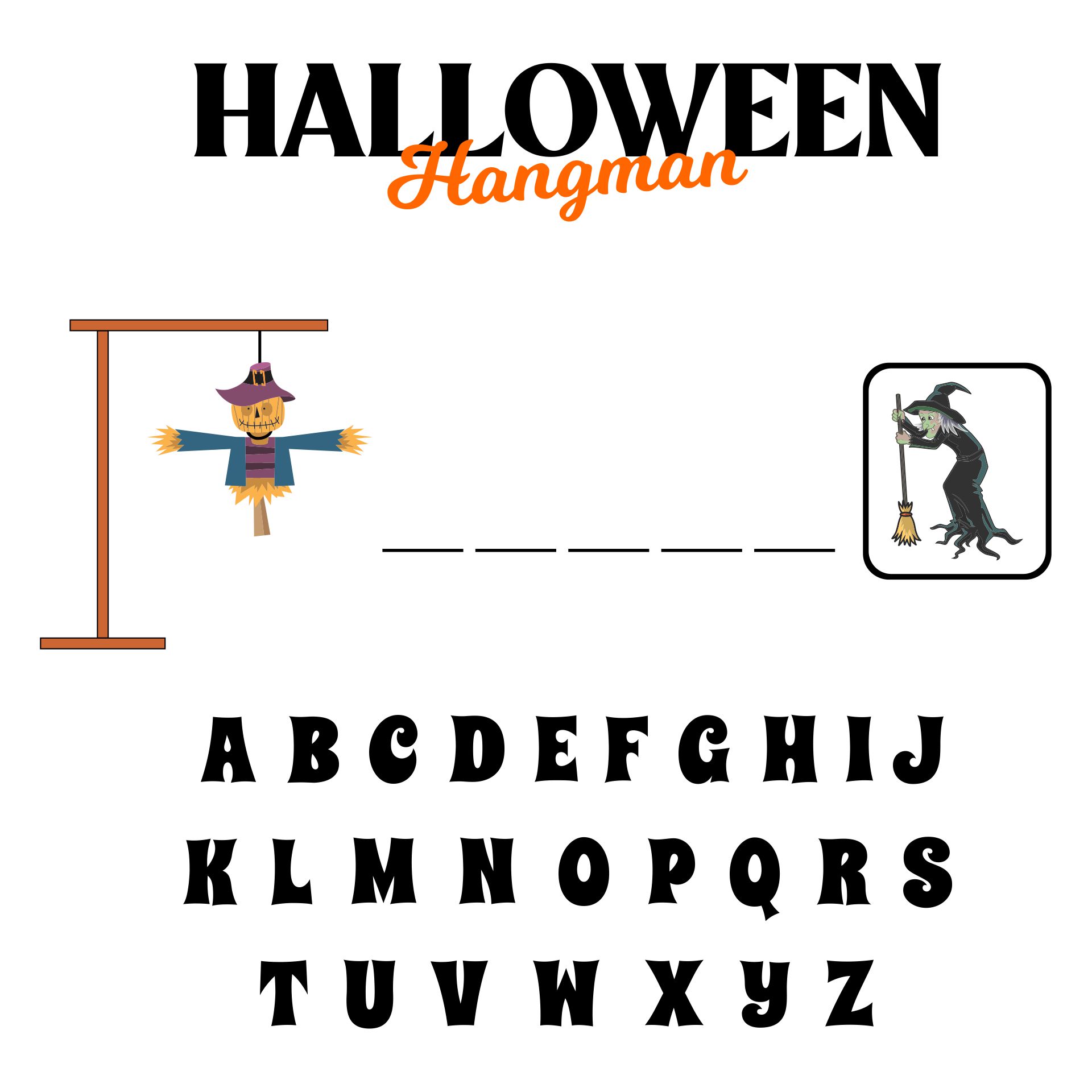 Printable Halloween Articulation Hangman Game Distance  Learning