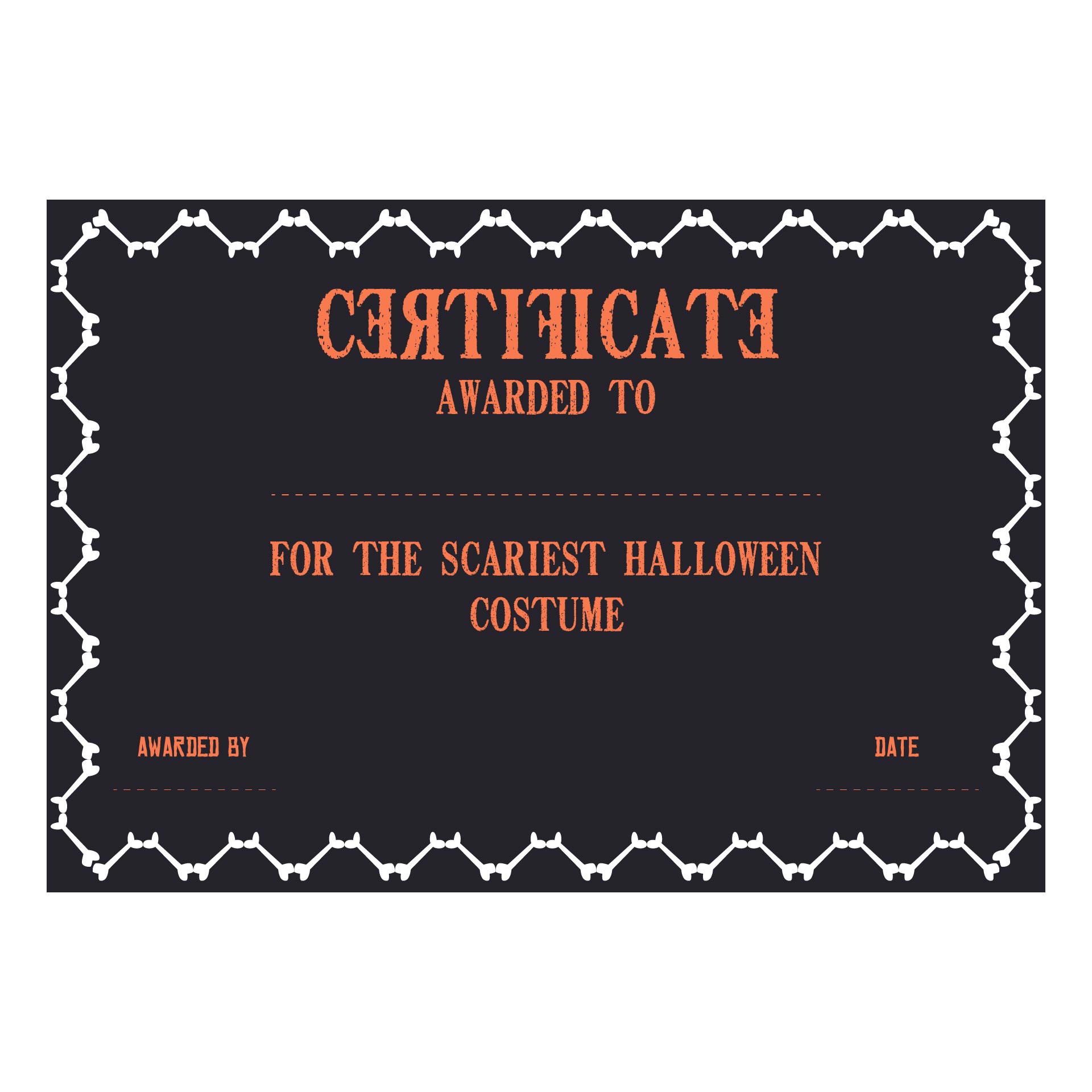 Printable Halloween Certificate Border
