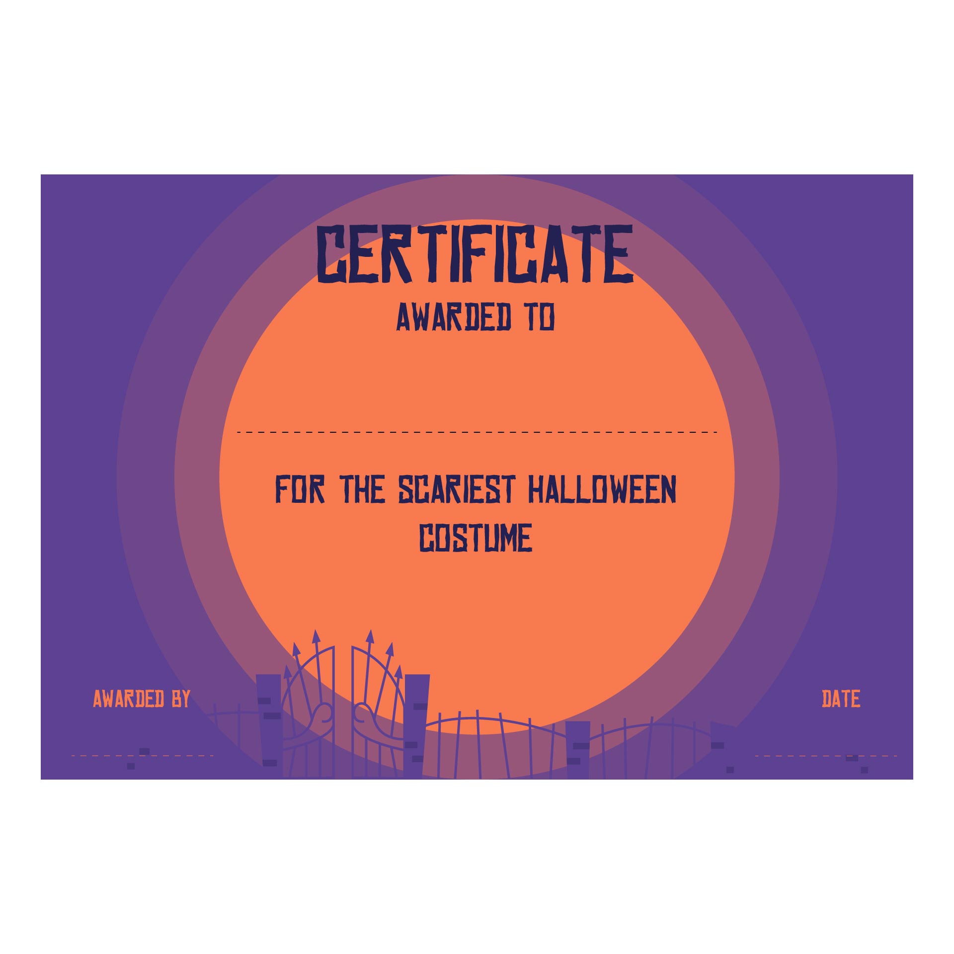 Printable Halloween Costume Certificates