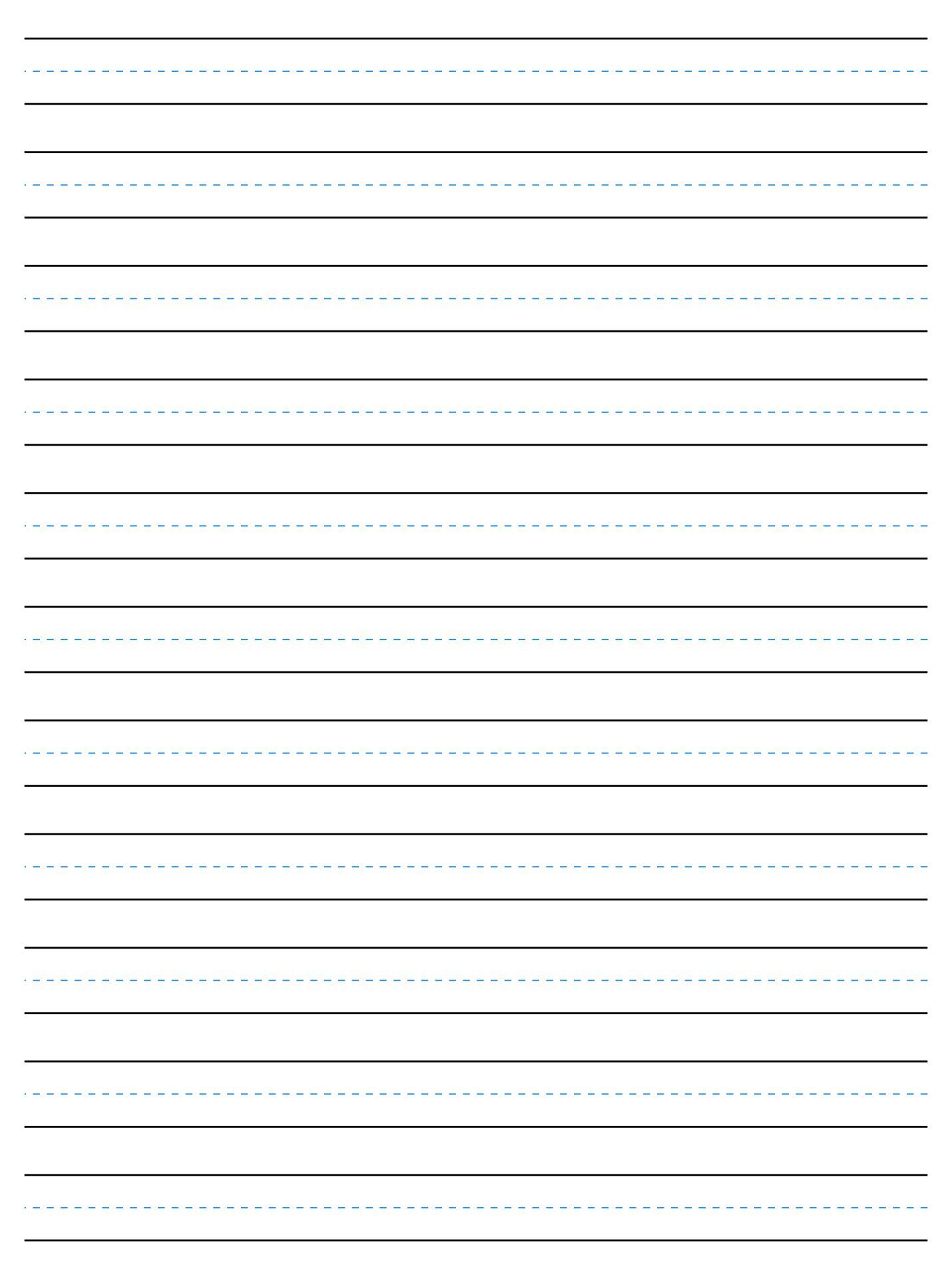 Printable Handwriting Lined Paper Template Word