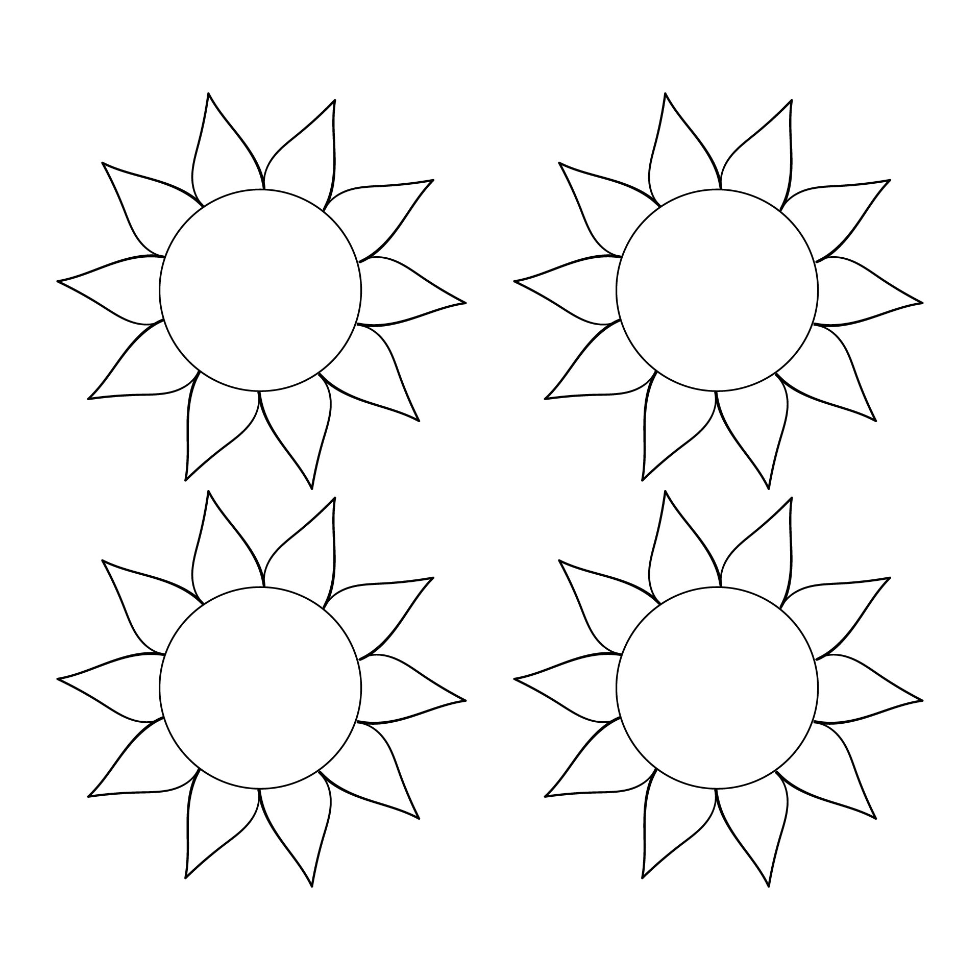 Printable Sunflower Templates And Sunflower Patterns