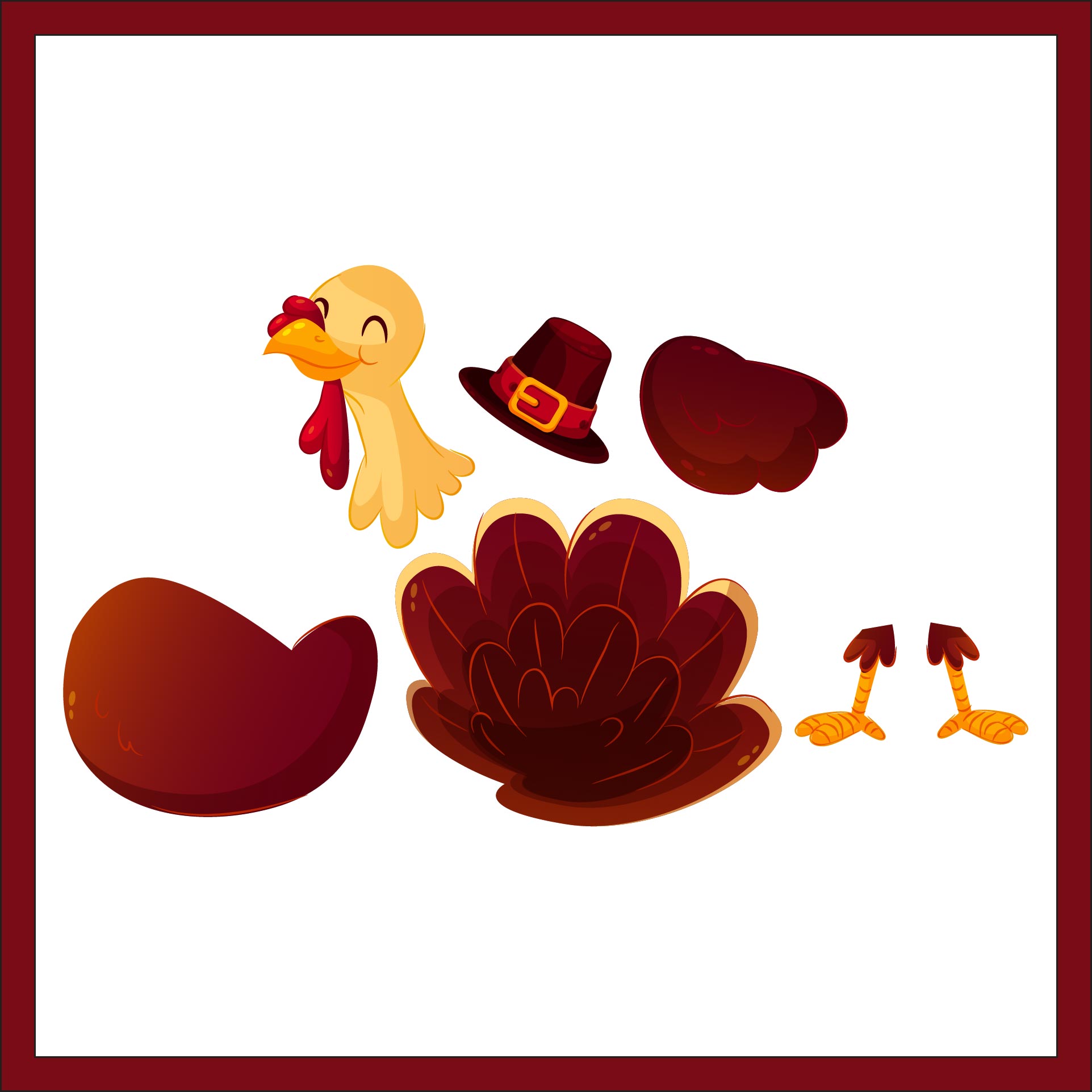 Printable Thanksgiving Turkey Pattern Worksheets