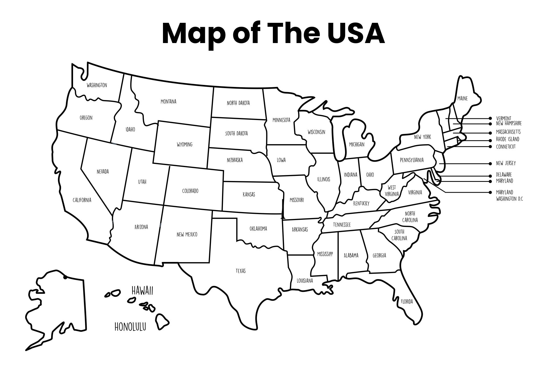 Printable US Maps With States Outlines Of America – United States