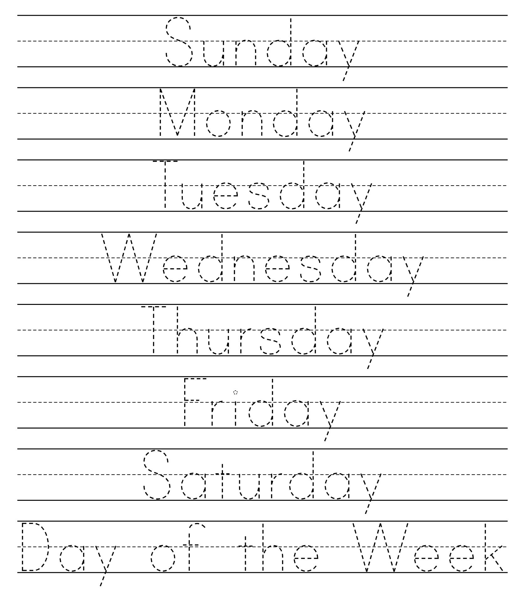 Printables Days Of The Week Worksheet For Kindergarten
