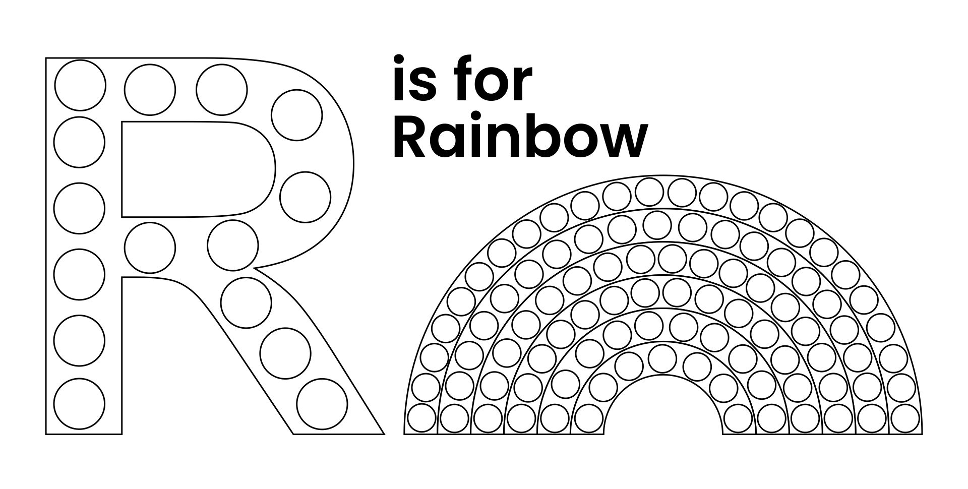 R Is For Rainbow Dot Marker Coloring Pages Printable