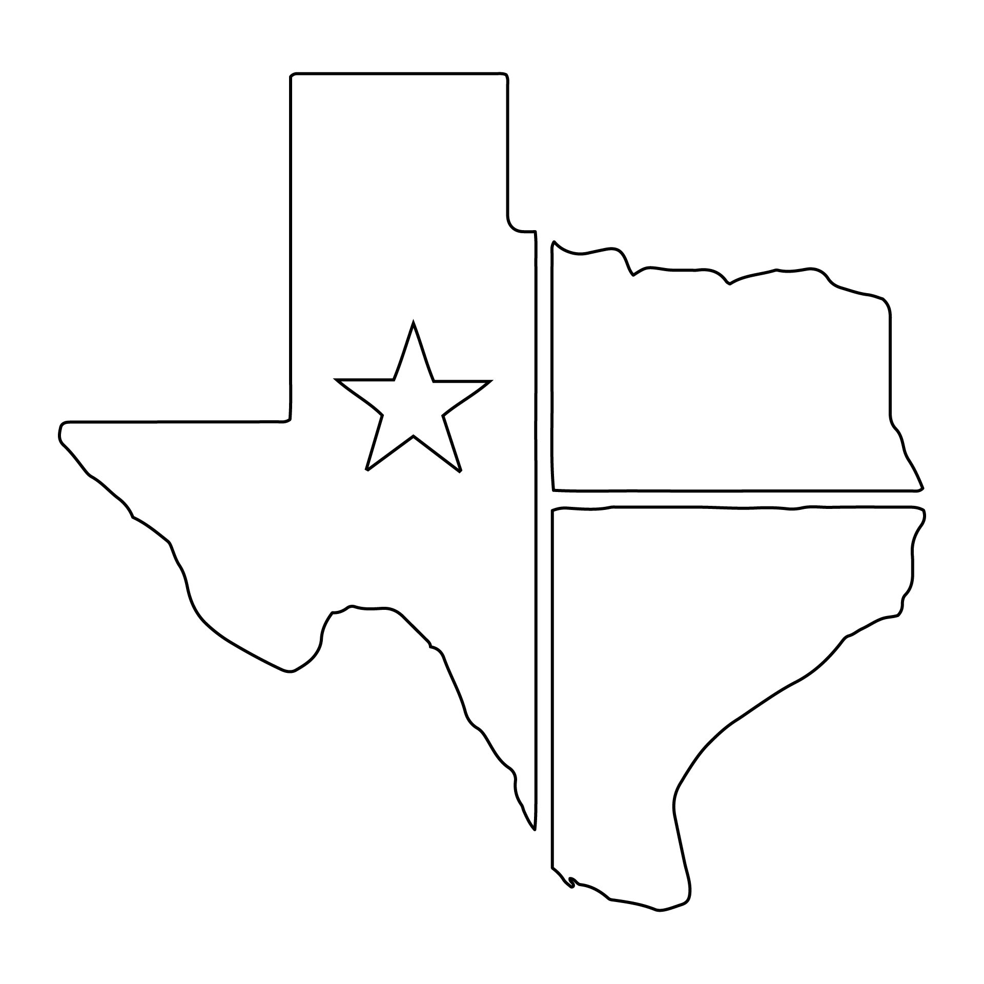 Texas Map Coloring Page