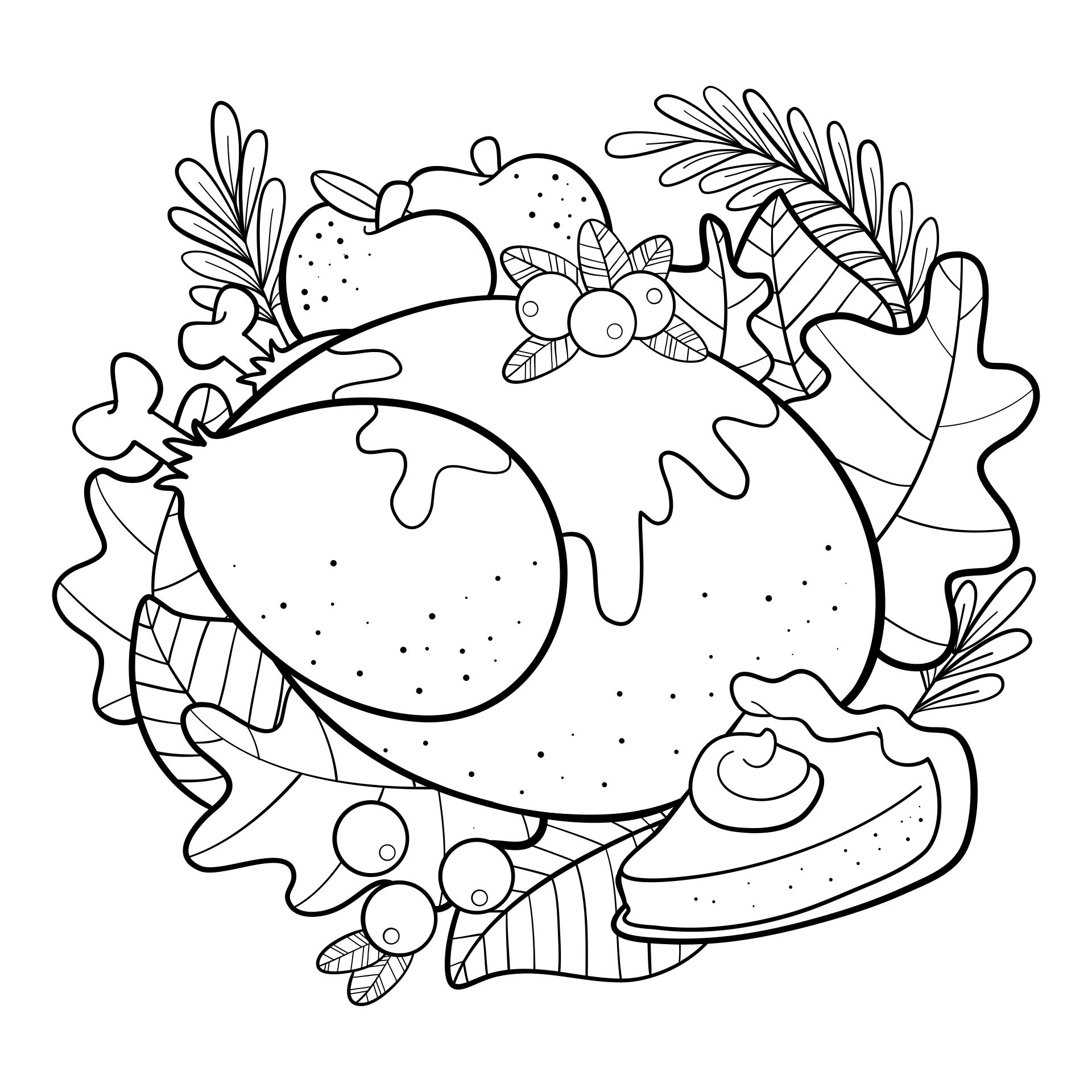 Thanksgiving Feast Coloring Page Sheet Printable