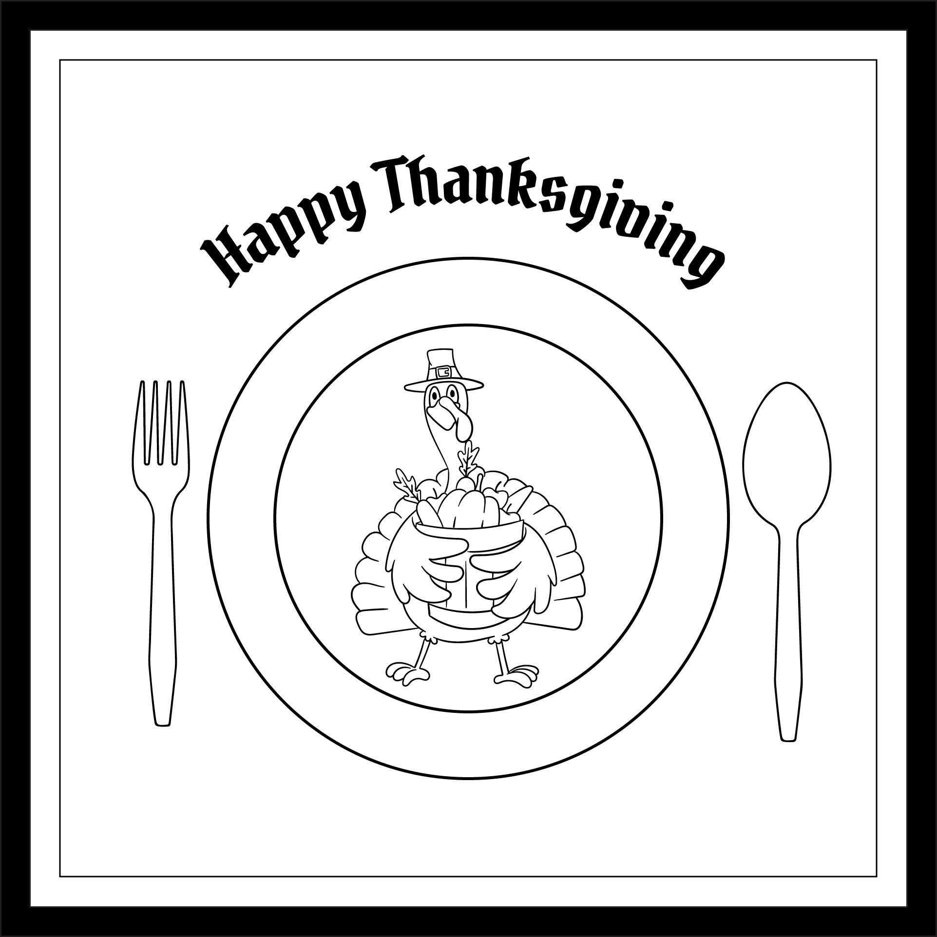 Thanksgiving Place Setting Placemat Printable