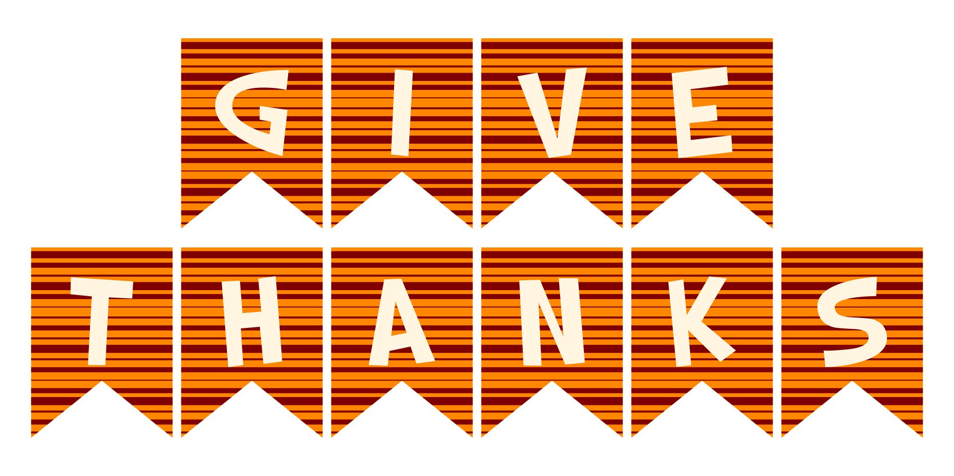 Thanksgiving Printable Holiday Banner Give Thanks