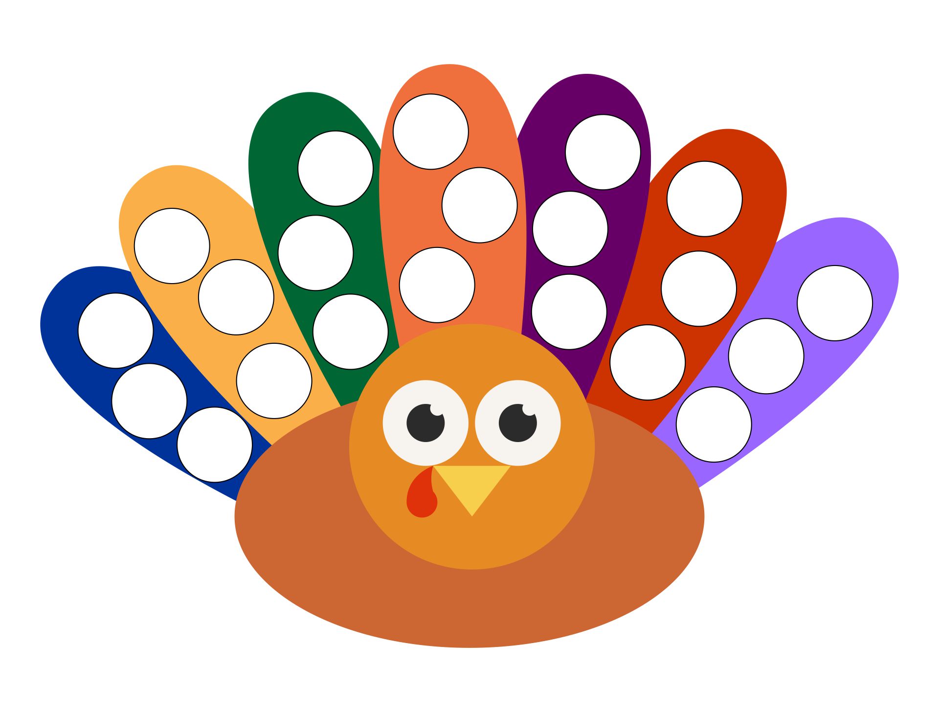 Turkey Color Matching Game With Do A Dot Markers