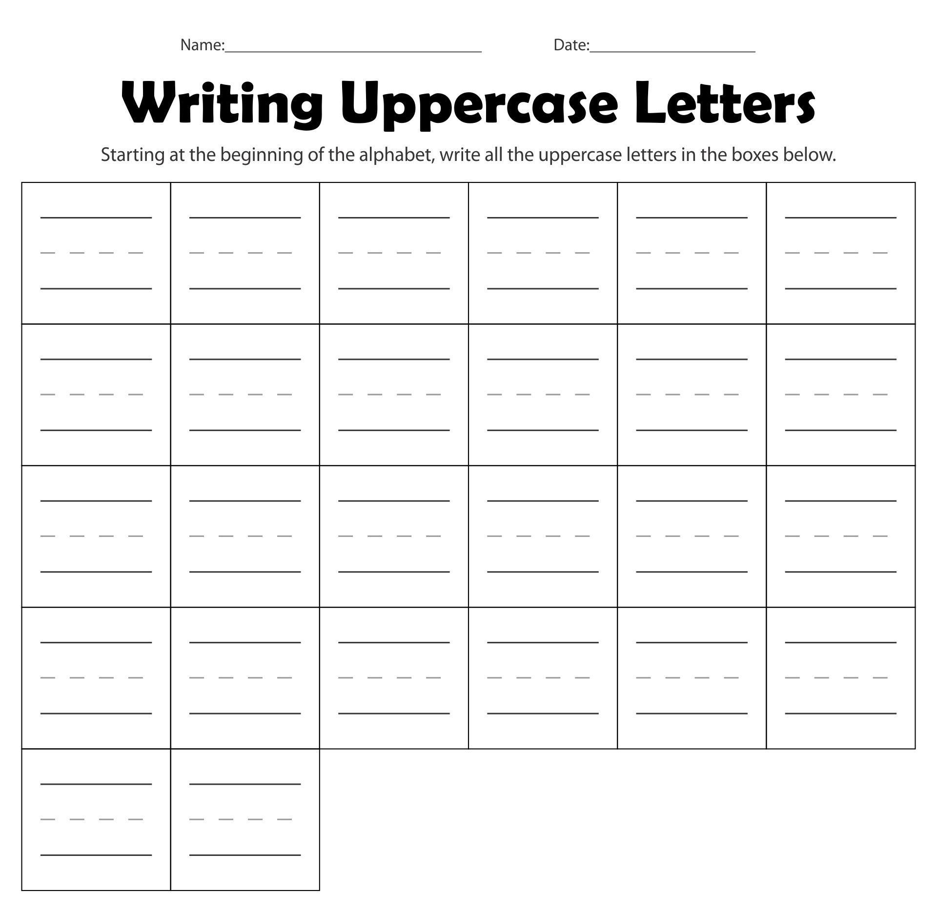 Writing Letters Worksheets For Preschool