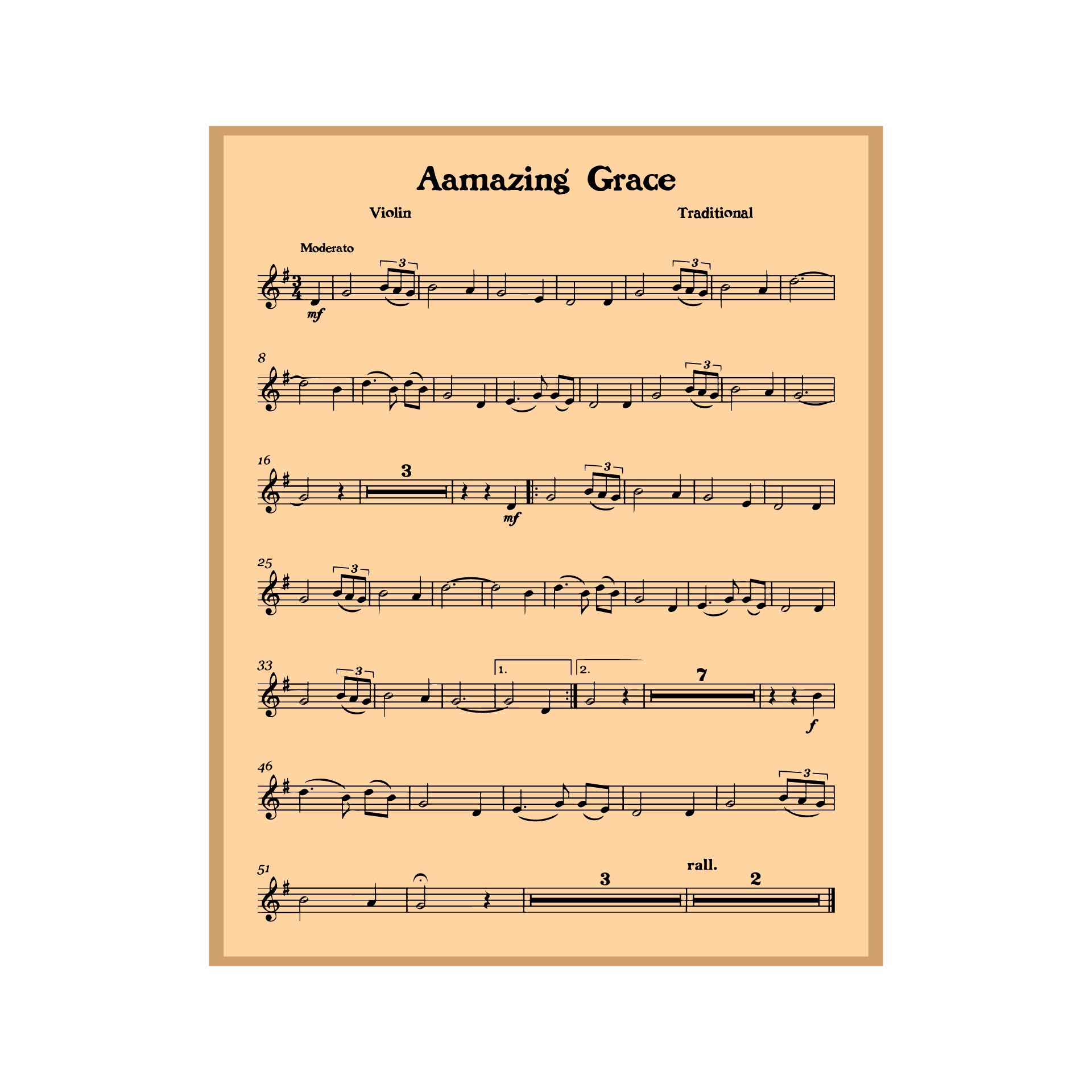 Amazing Grace Sheet Music For Violin