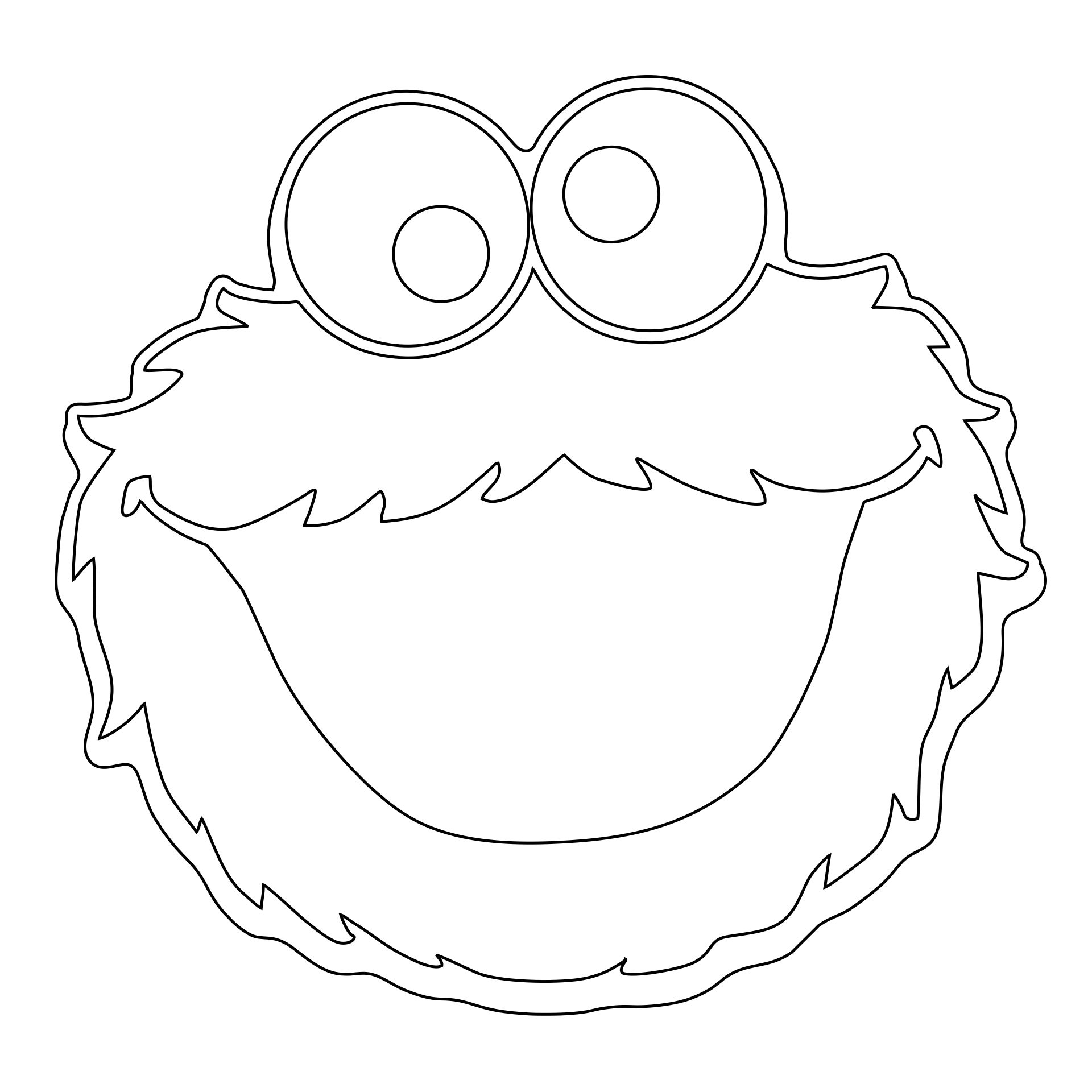 Cookie Monster Face Coloring Pages