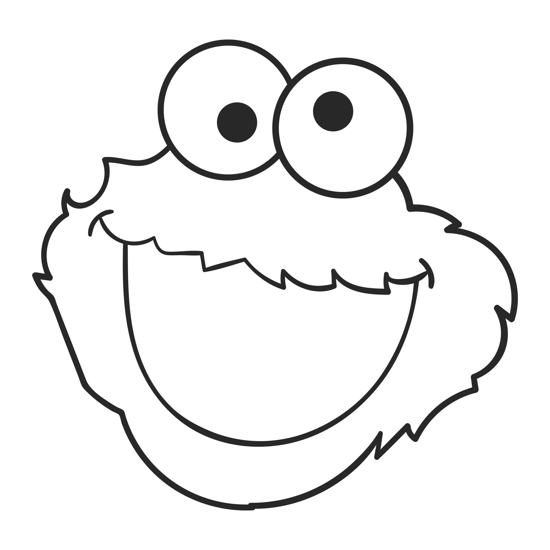 Cookie Monster Face Drawing Clipart Printable