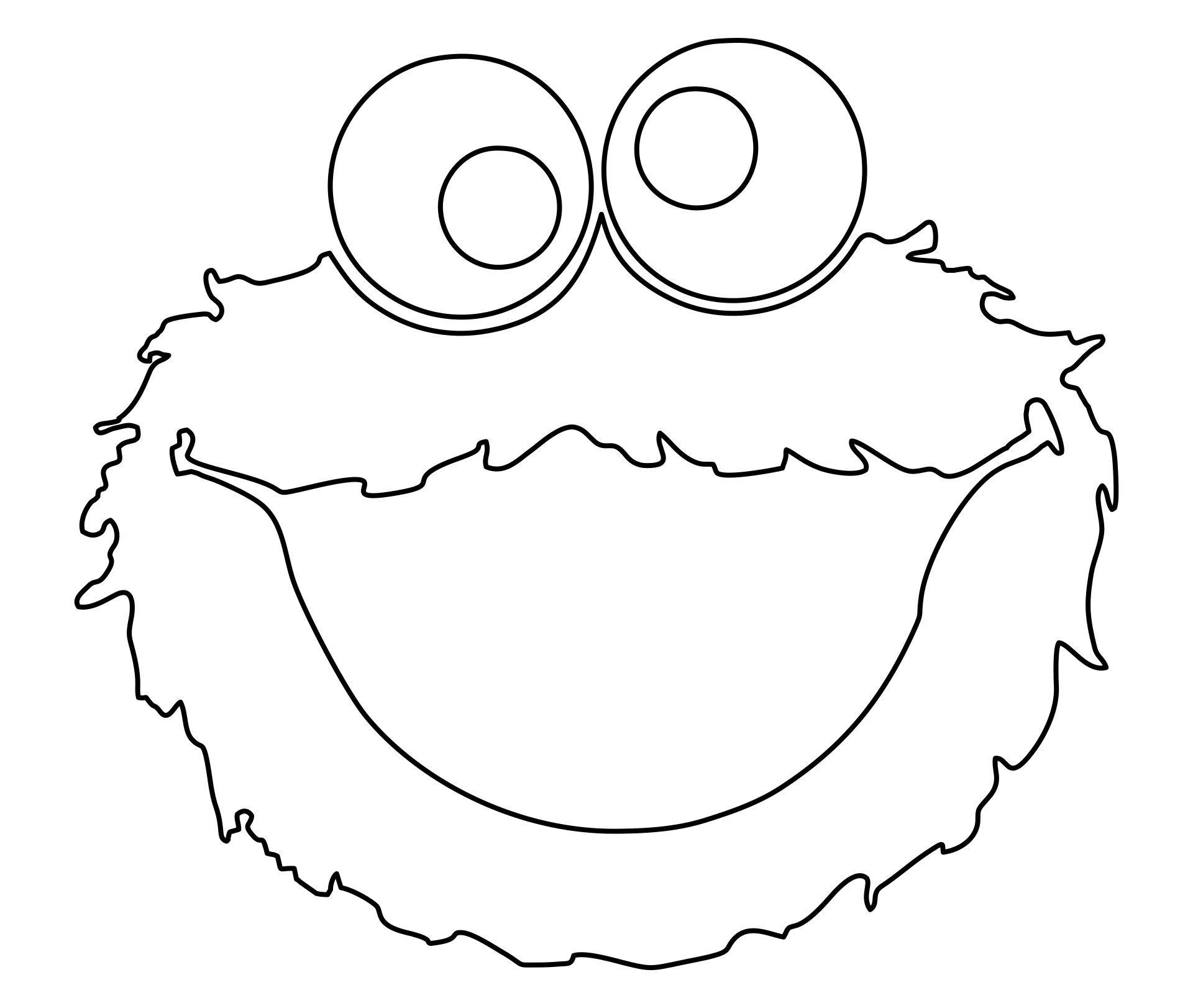 Cookie Monster Face Outline Printable