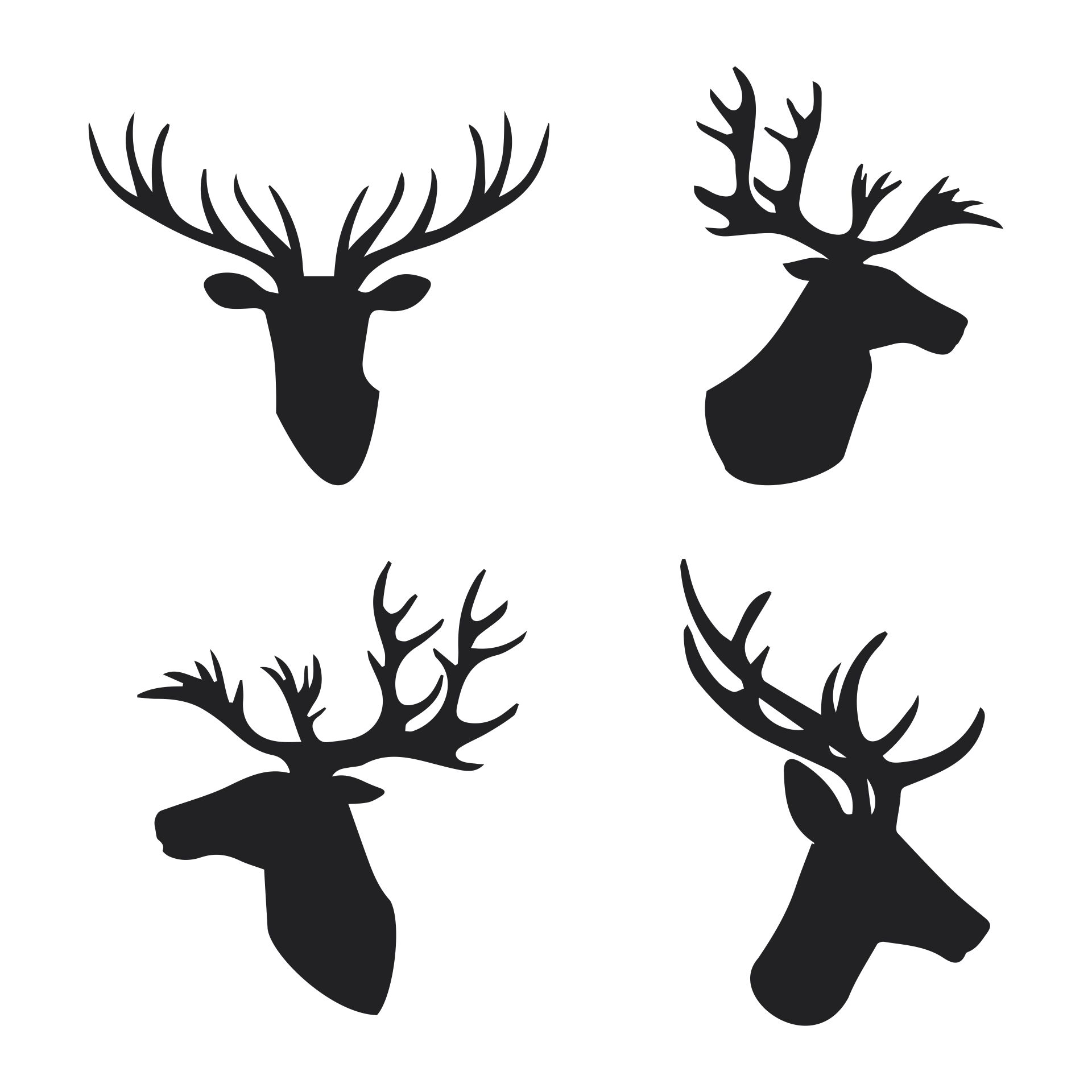 Deer Head Silhouette Stencil