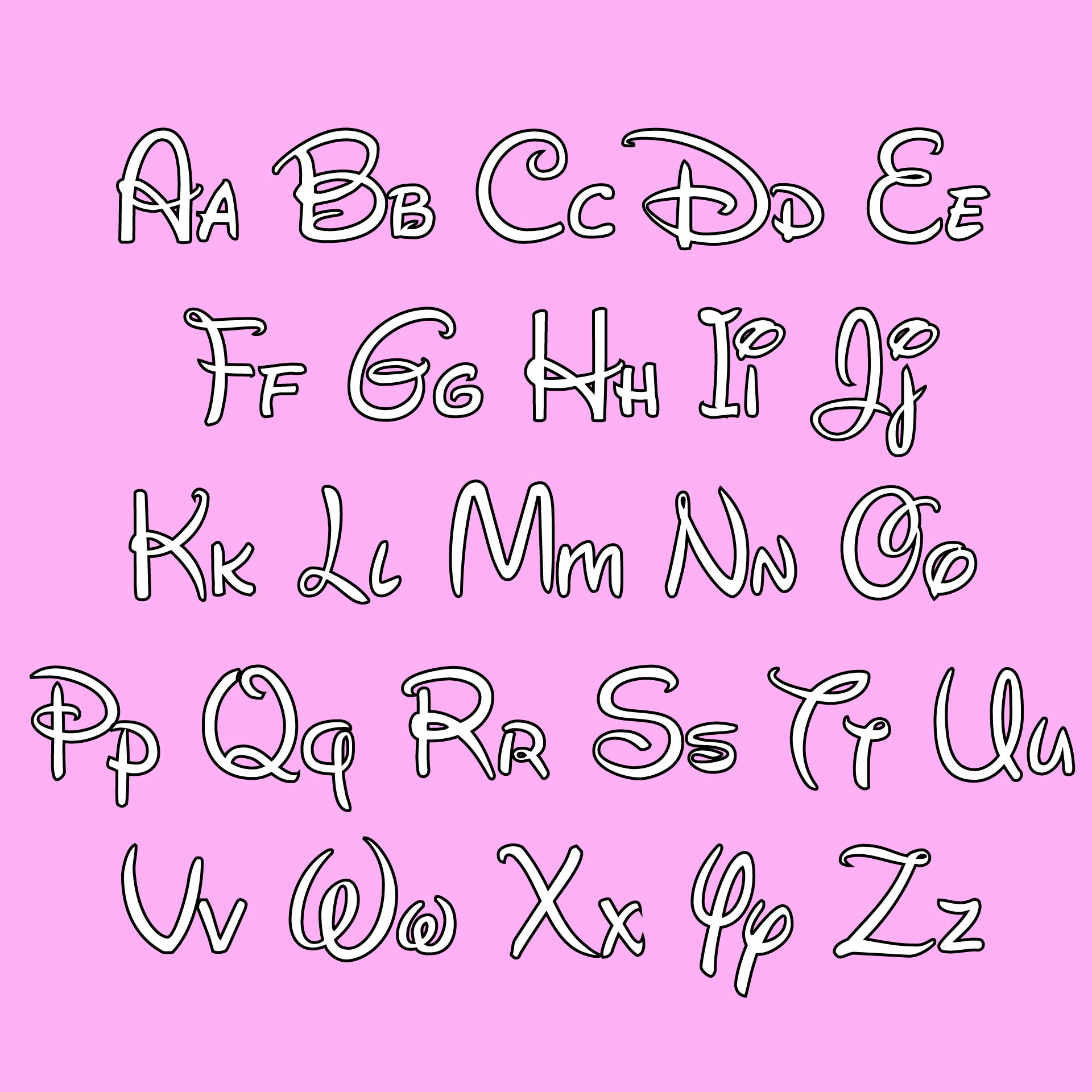 Disney Font Alphabet Stencils Printables