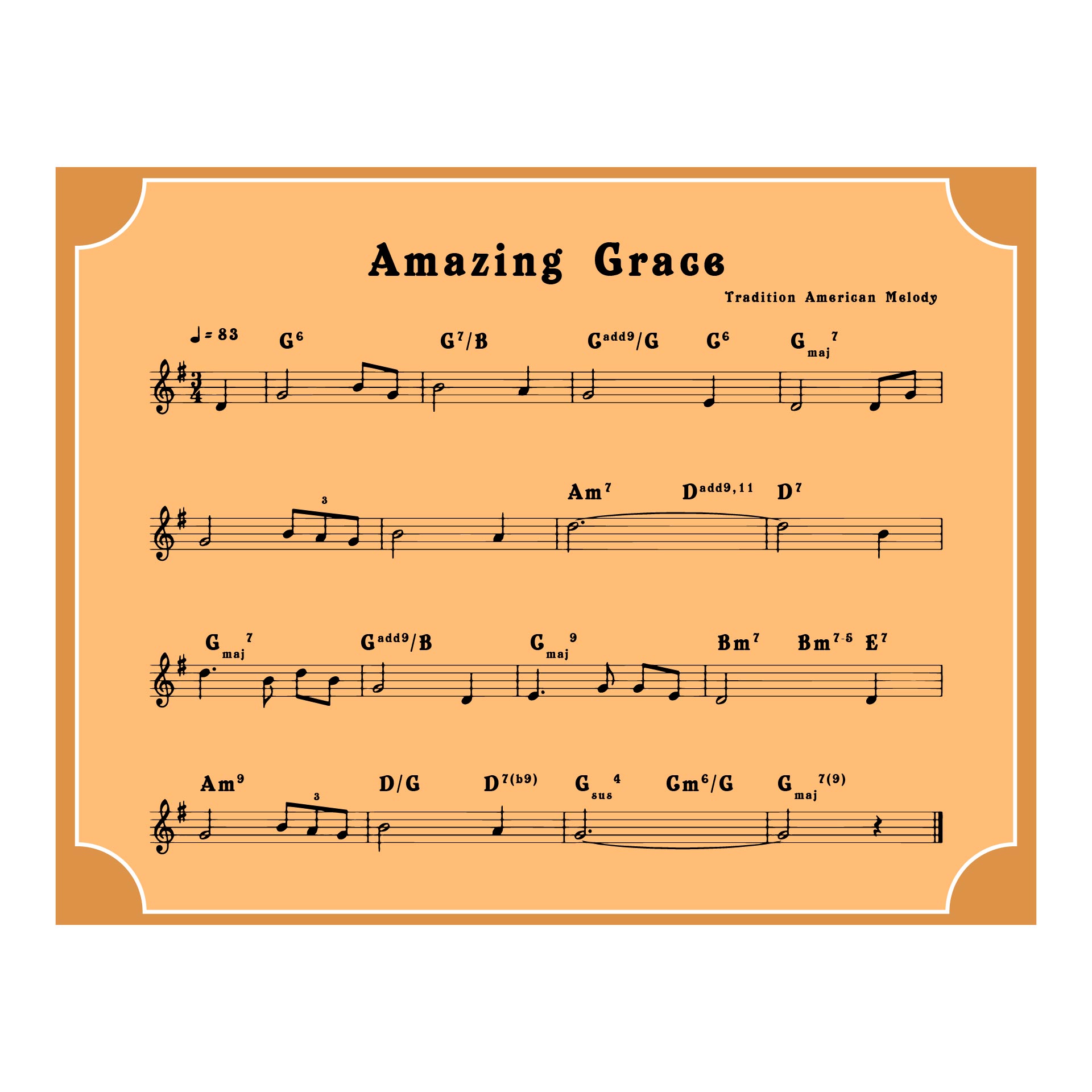 Sheet Music To Amazing Grace