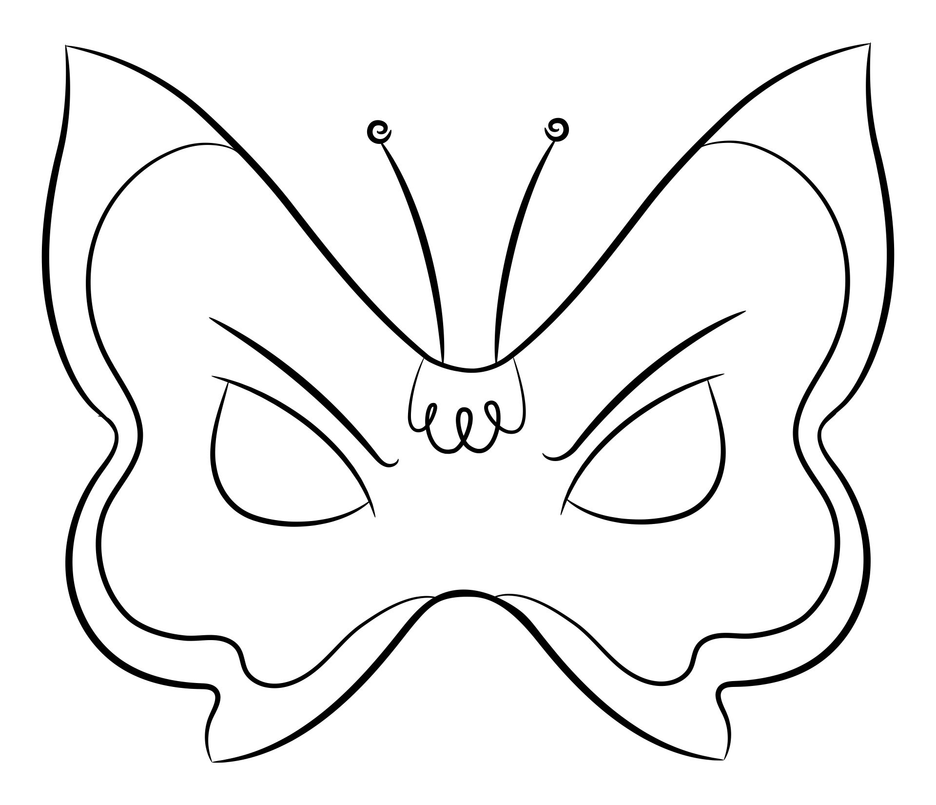 Great Butterfly Mask Coloring Page