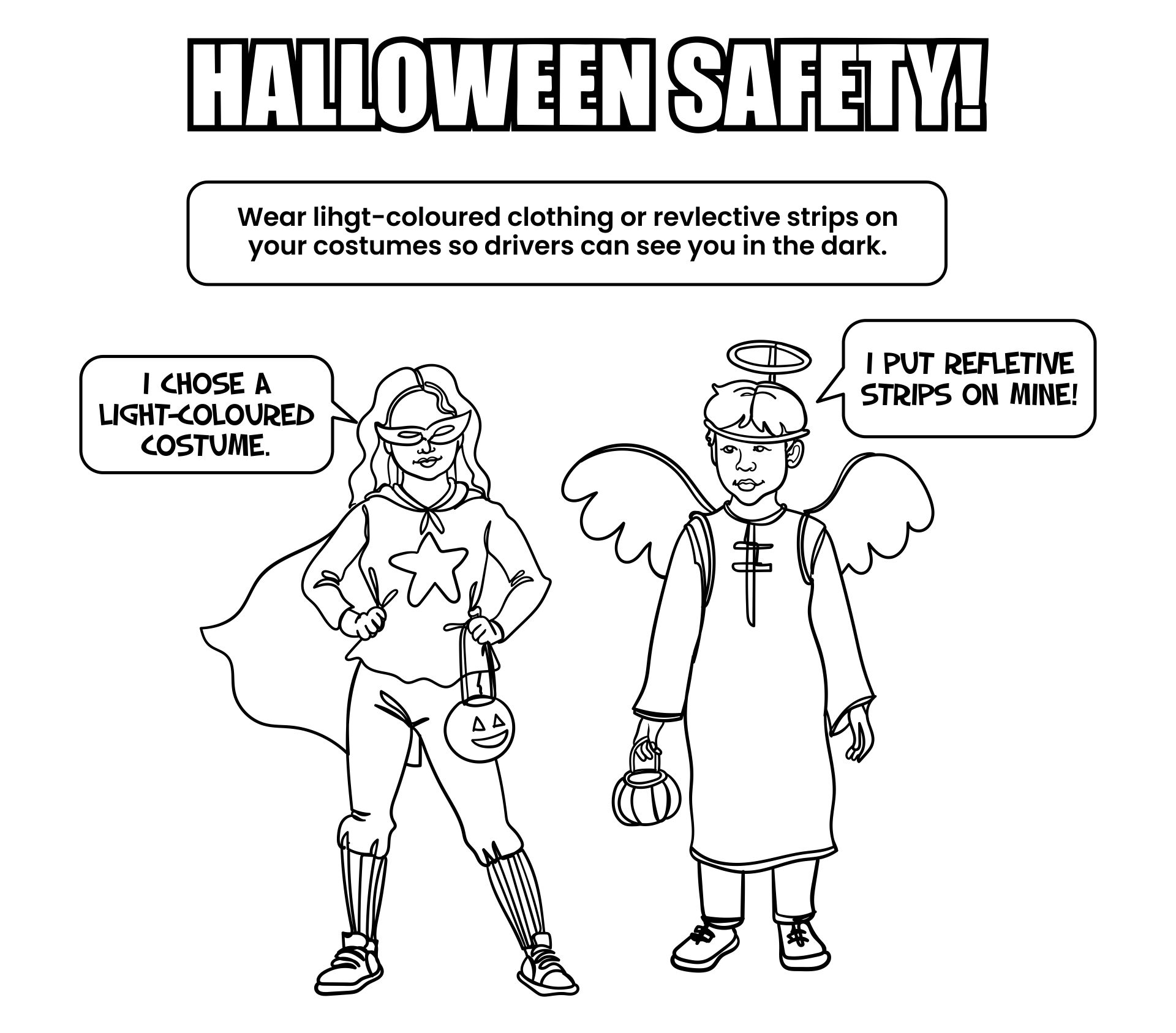 Halloween Safety Coloring Pages To Print