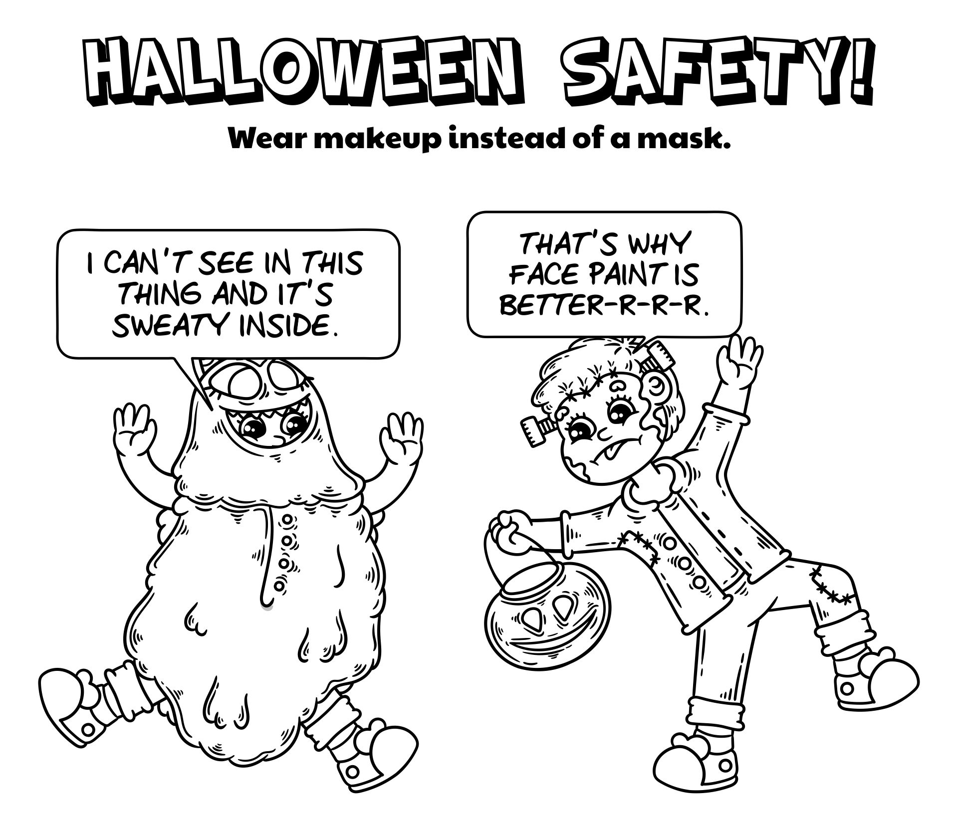 Halloween Safety Coloring Pages