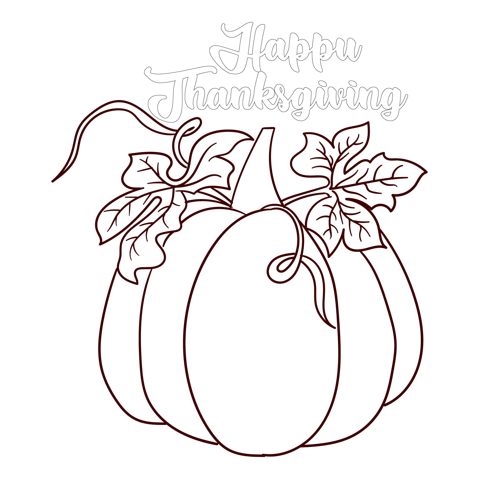 Happy Thanksgiving Coloring Banner Printable