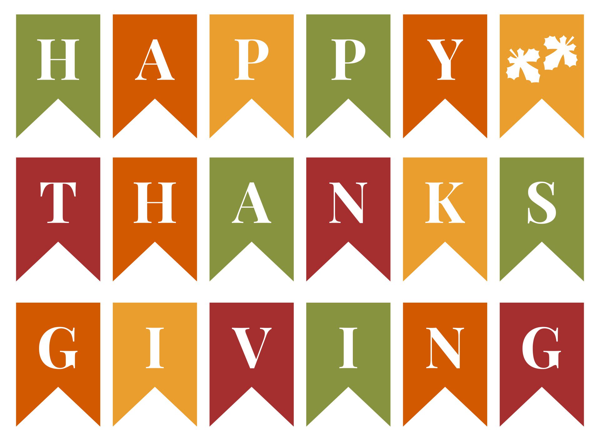 Happy Thanksgiving Printable Banner